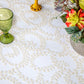 Sequin Vine Tablecloth Overlay 120" Round - Light Ivory/Off White