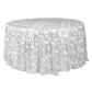 Sequin Vine Tablecloth Overlay 120" Round - Silver