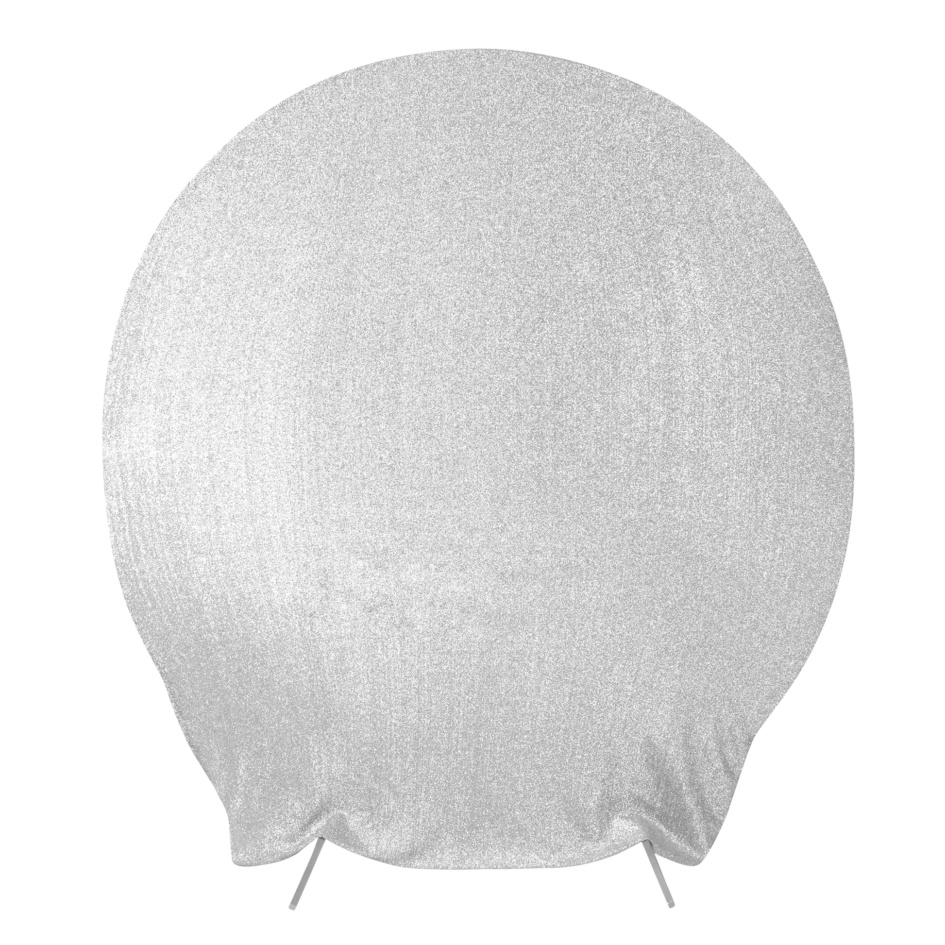Shimmer Spandex Arch Cover for Round 7.5 ft Wedding Arch Stand - Silver