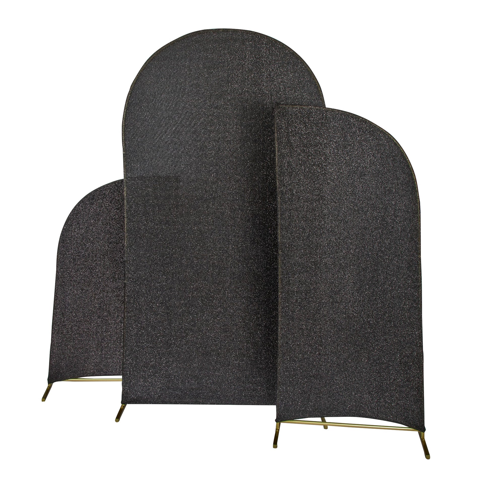 Shimmer Spandex Arch Covers for Chiara Frame Backdrop 3pc/set - Black