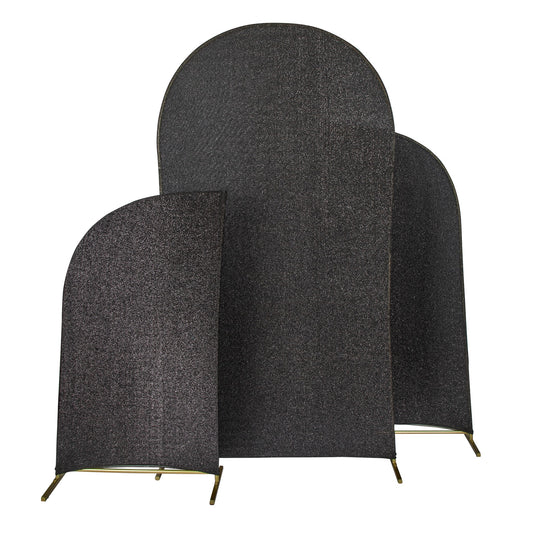 Shimmer Spandex Arch Covers for Chiara Frame Backdrop 3pc/set - Black