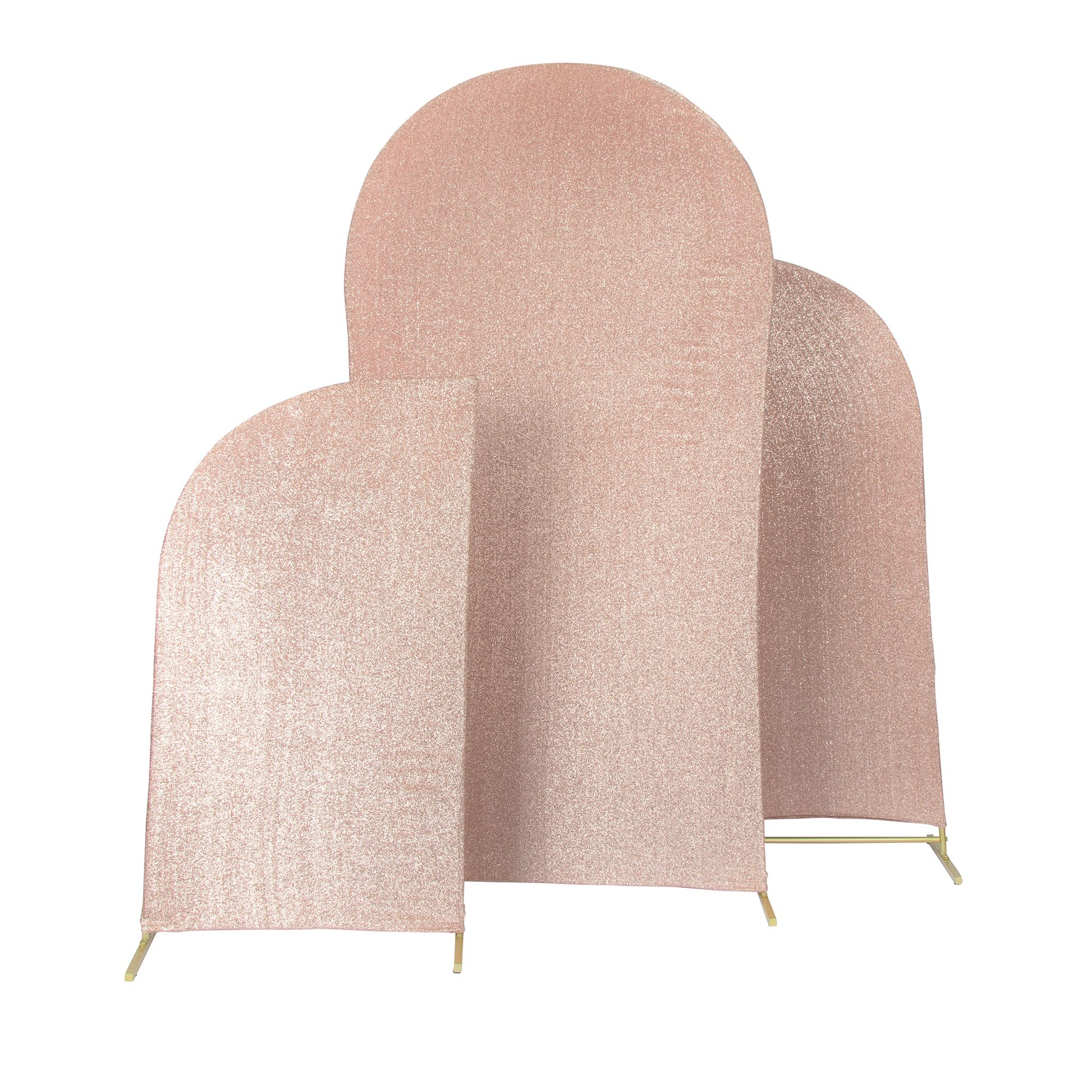 Shimmer Spandex Arch Covers for Chiara Frame Backdrop 3pc/set - Blush/Rose Gold