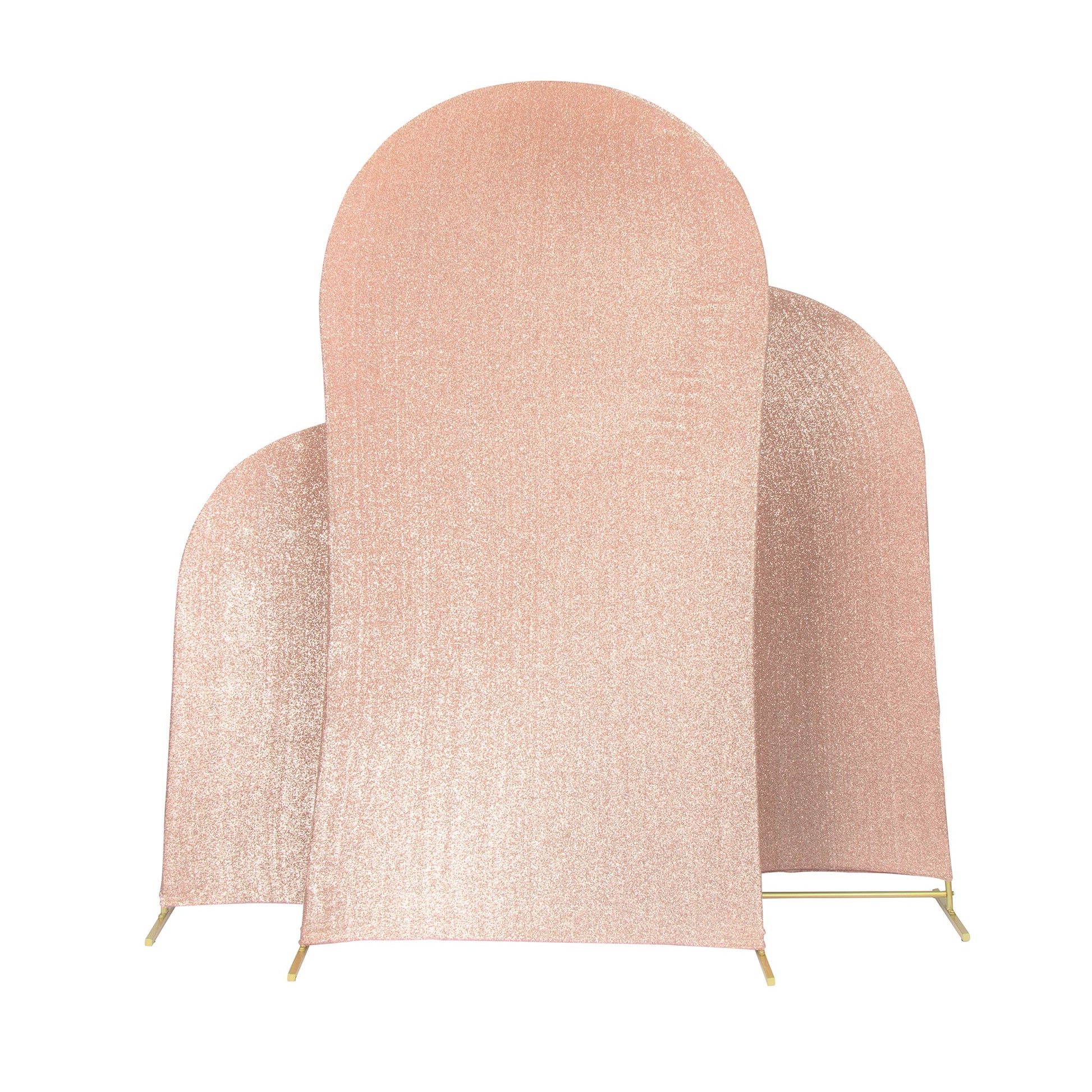 Shimmer Spandex Arch Covers for Chiara Frame Backdrop 3pc/set Blush/Rose  Gold - CV Linens