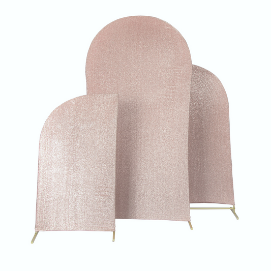 Shimmer Spandex Arch Covers for Chiara Frame Backdrop 3pc/set - Champagne
