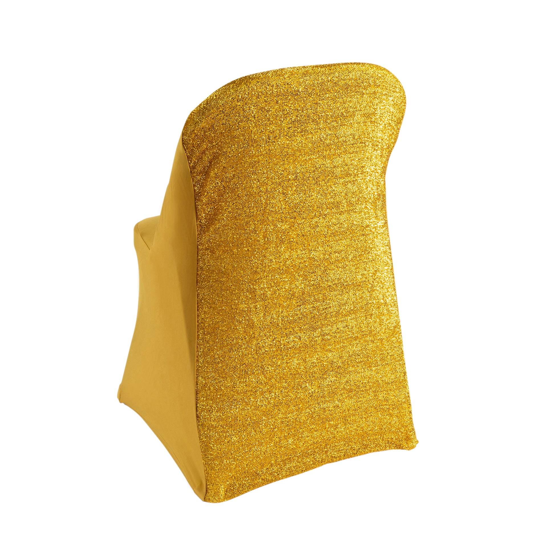 Shimmer Tinsel Folding Spandex Chair Cover - Gold– CV Linens