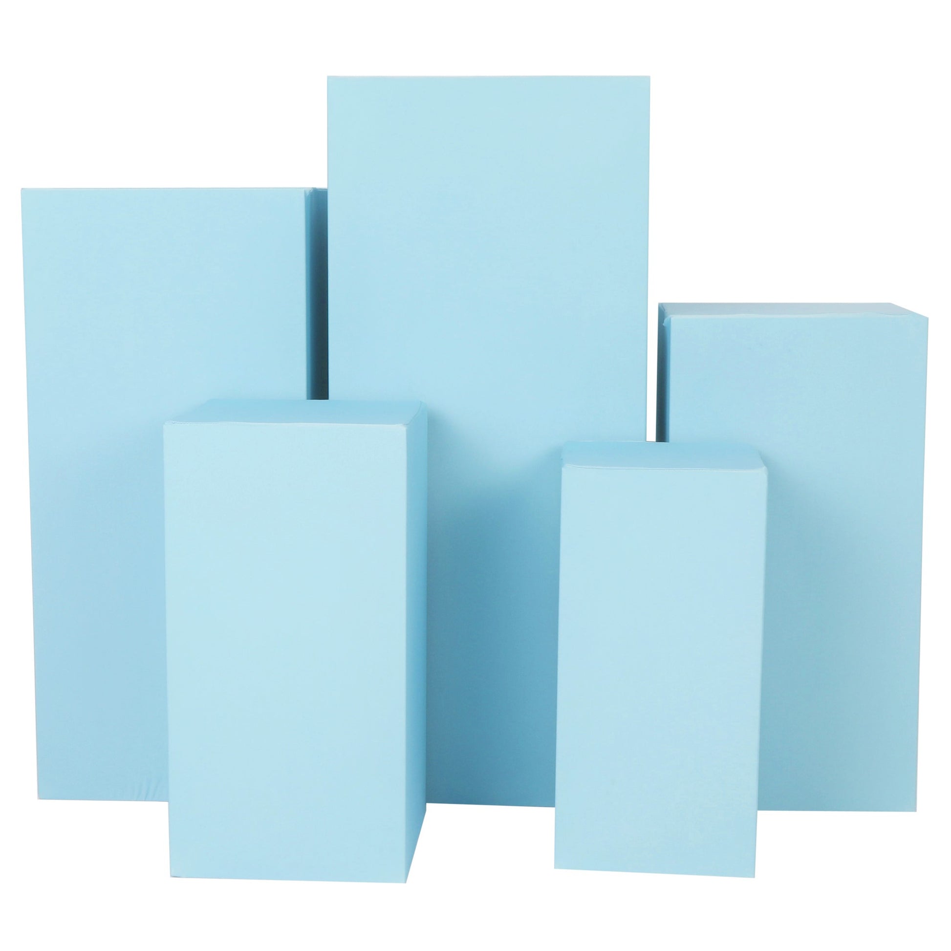 Spandex Covers for Square Metal Pillar Pedestal Stands 5 pcs/set - Baby Blue