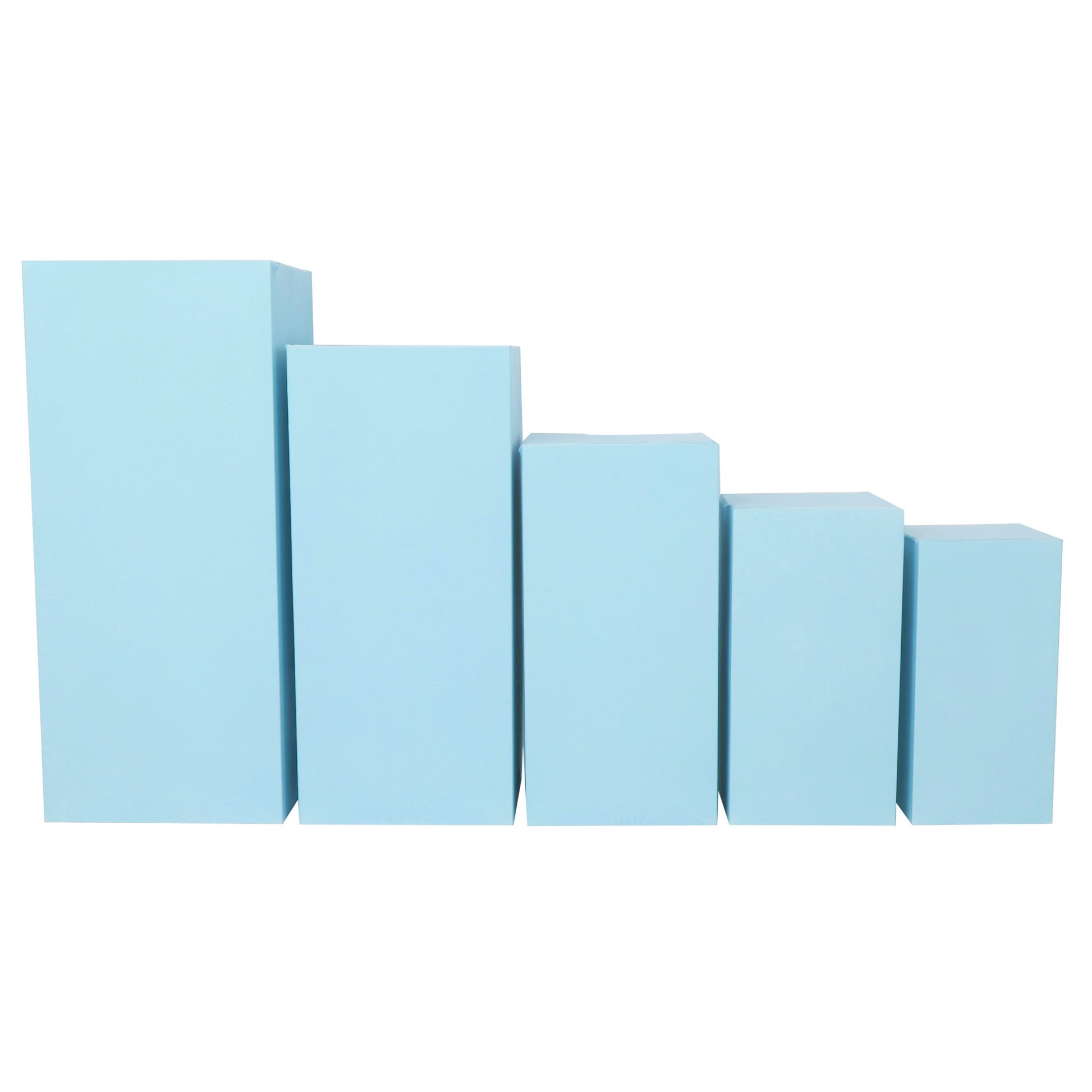 Spandex Covers for Square Metal Pillar Pedestal Stands 5 pcs/set - Baby Blue