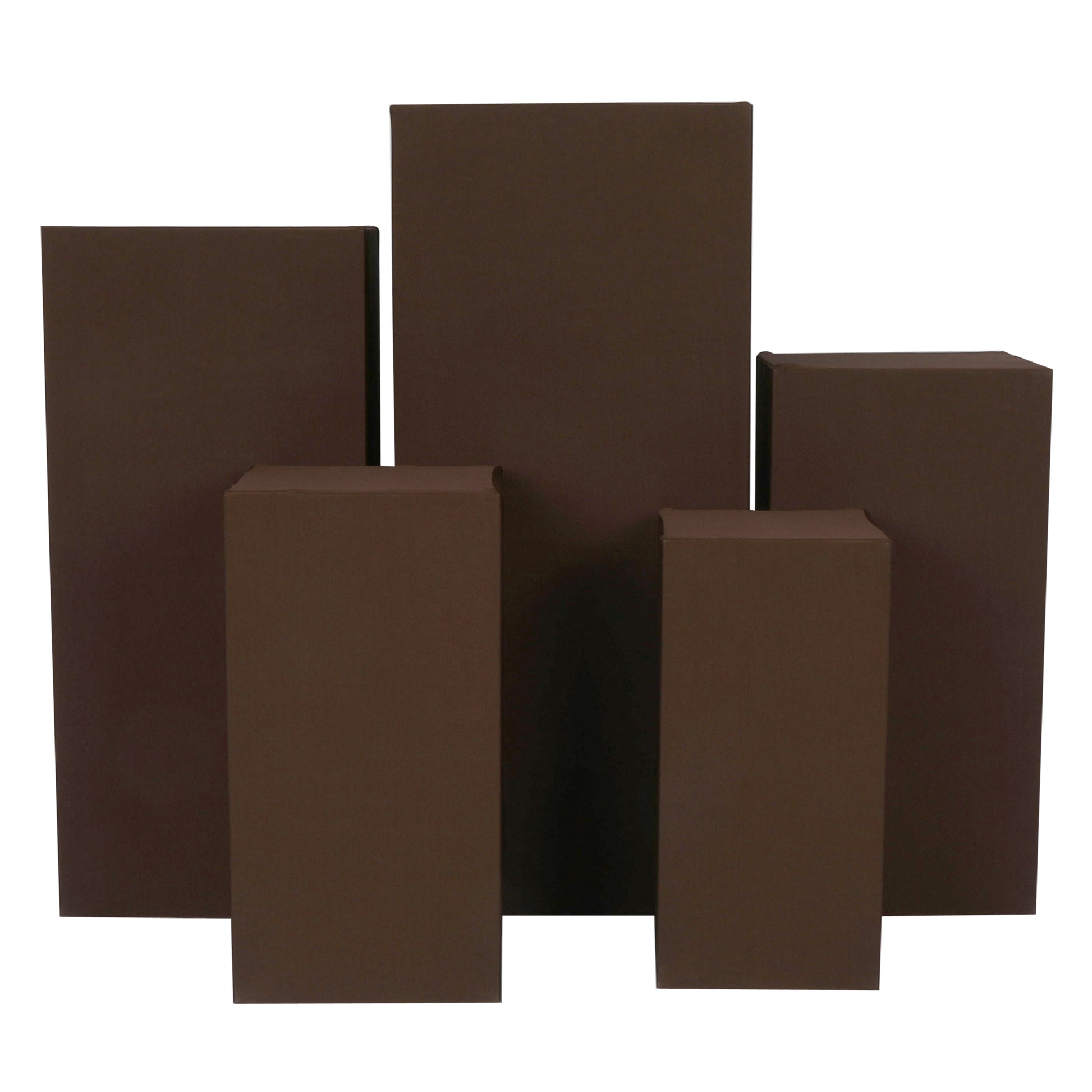 Spandex Covers for Square Metal Pillar Pedestal Stands 5 pcs/set - Chocolate Brown