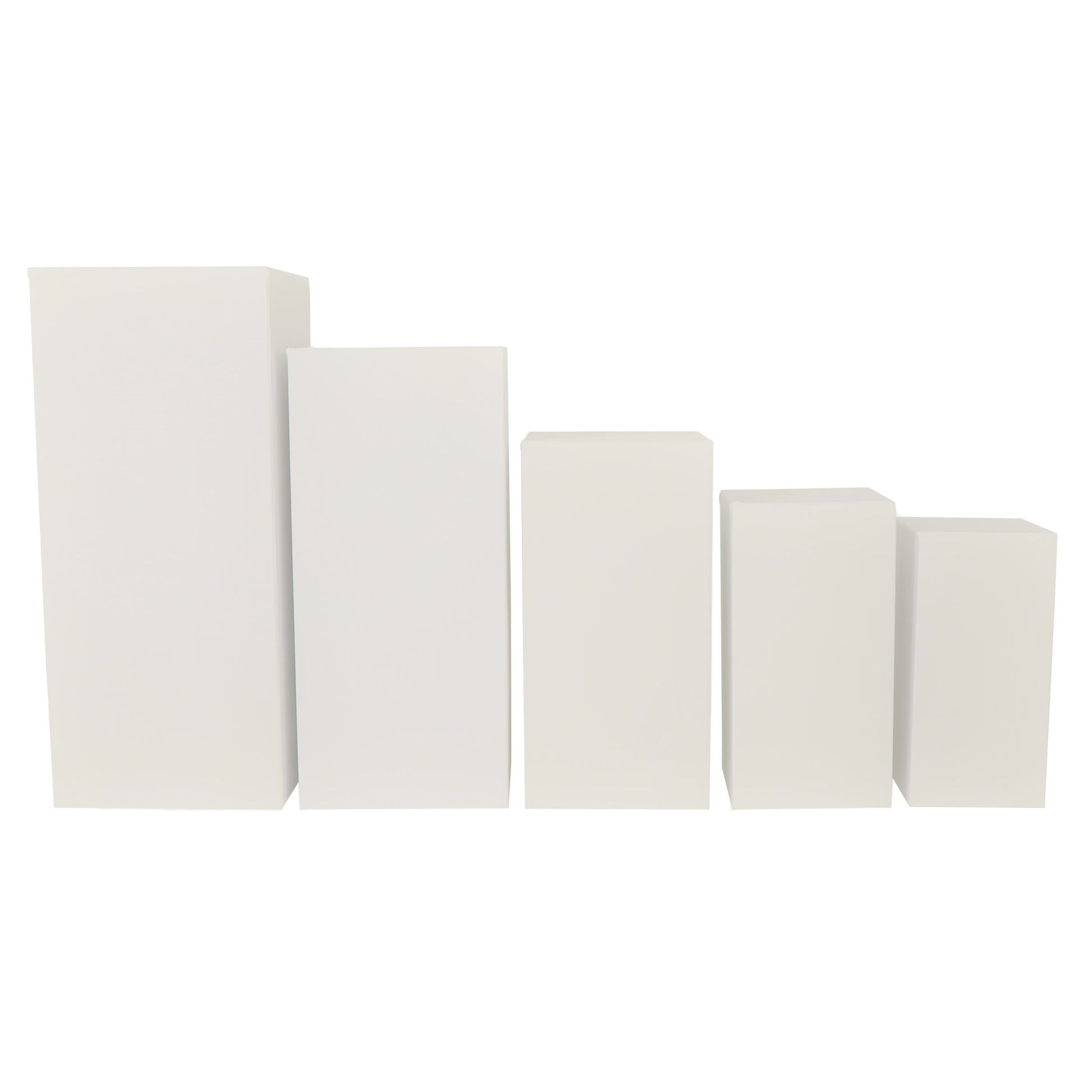 Spandex Covers for Square Metal Pillar Pedestal Stands 5 pcs/set - Ivory