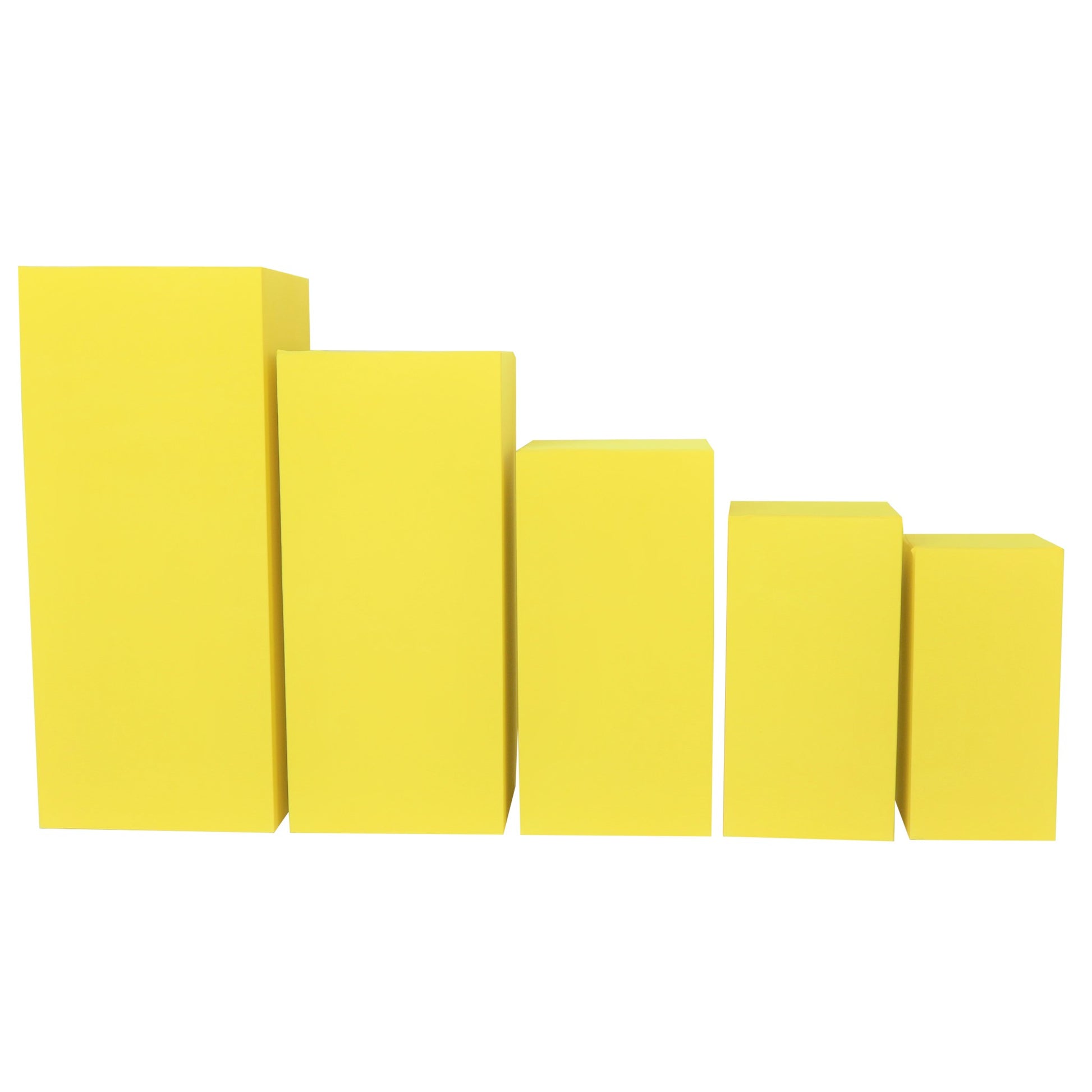 Spandex Covers for Square Metal Pillar Pedestal Stands 5 pcs/set - Canary Yellow