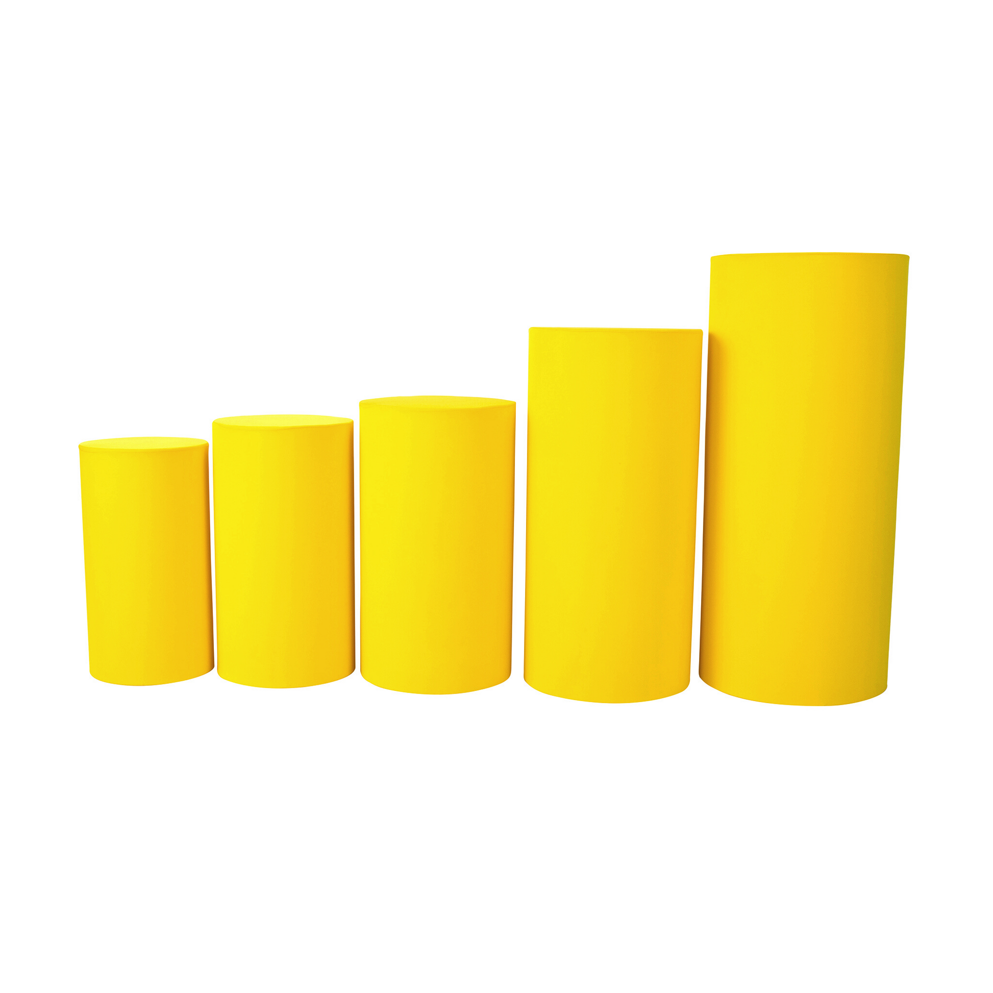 Spandex Pillar Covers for Metal Cylinder Pedestal Stands 5 pcs/set - Canary Yellow