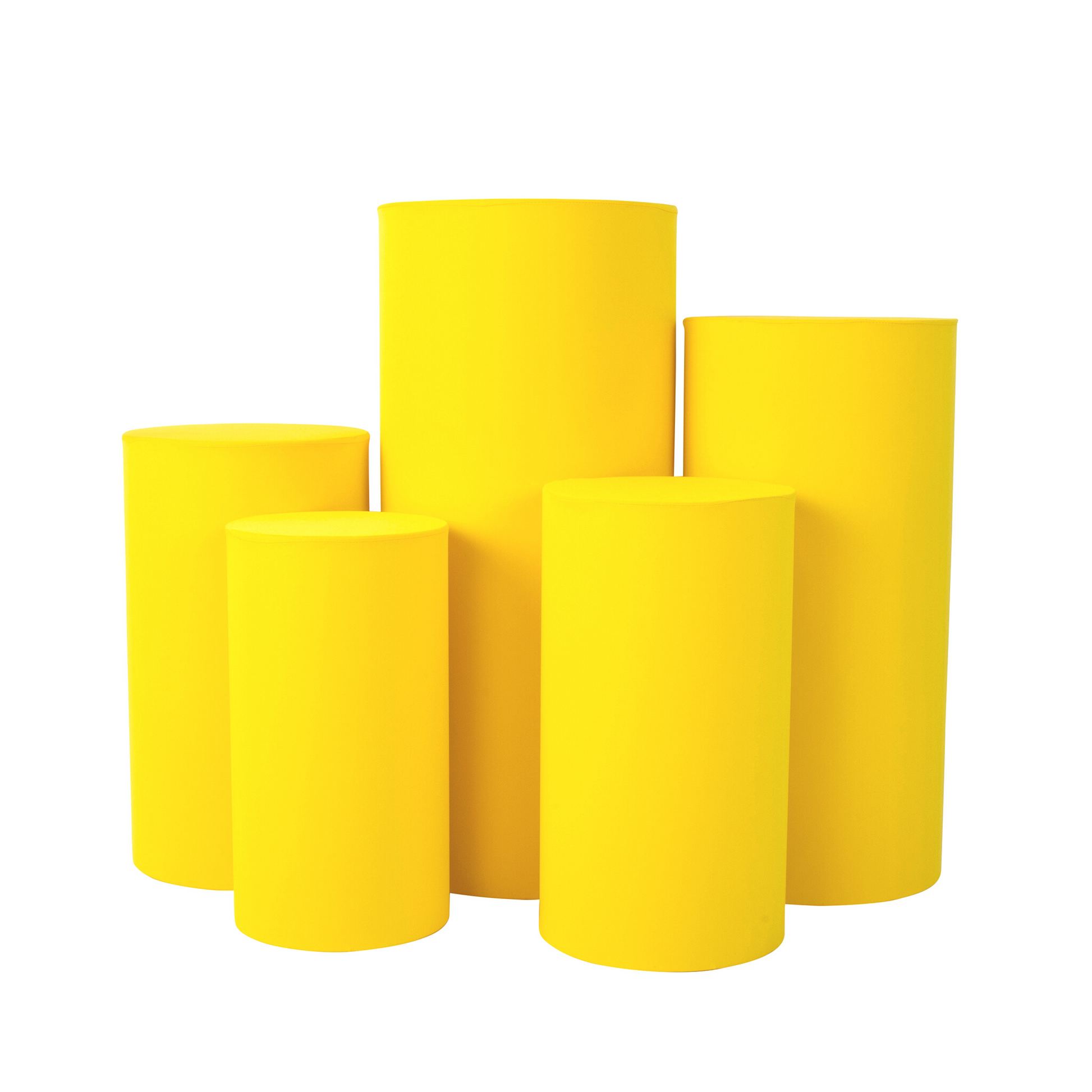 Spandex Pillar Covers for Metal Cylinder Pedestal Stands 5 pcs/set - Canary Yellow