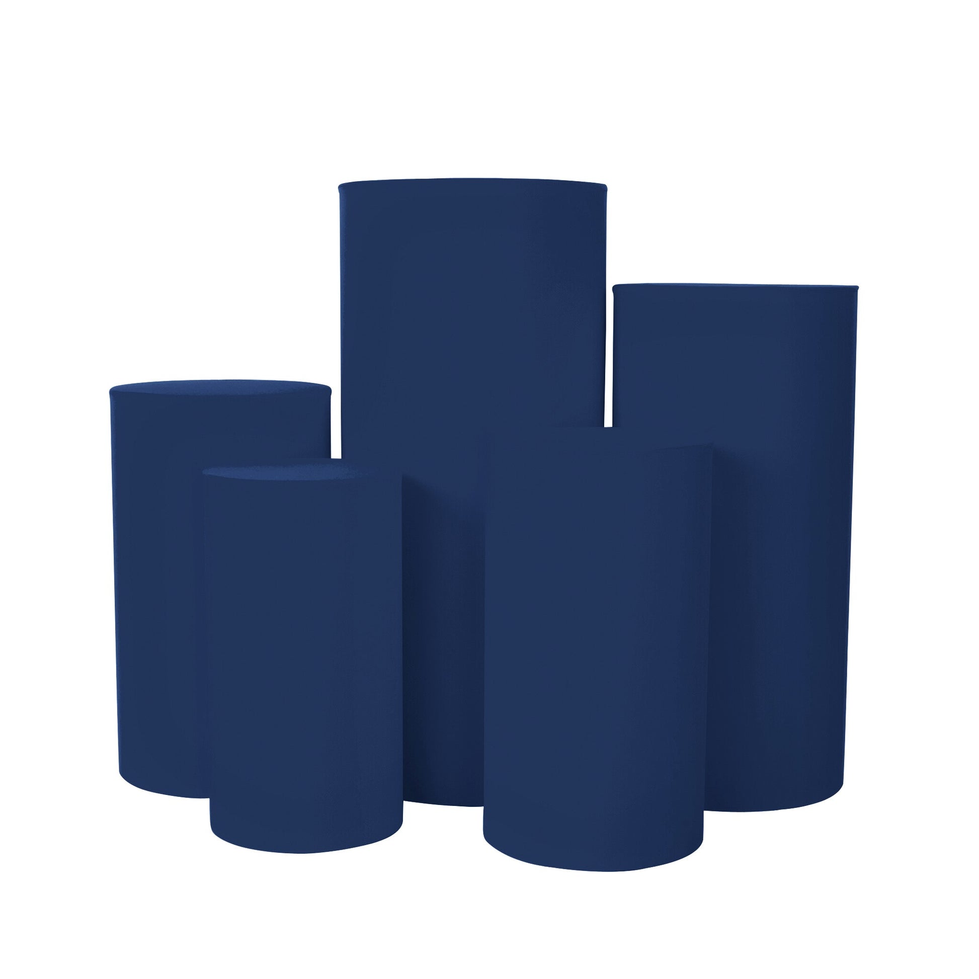 Spandex Pillar Covers for Metal Cylinder Pedestal Stands 5 pcs/set - Navy Blue