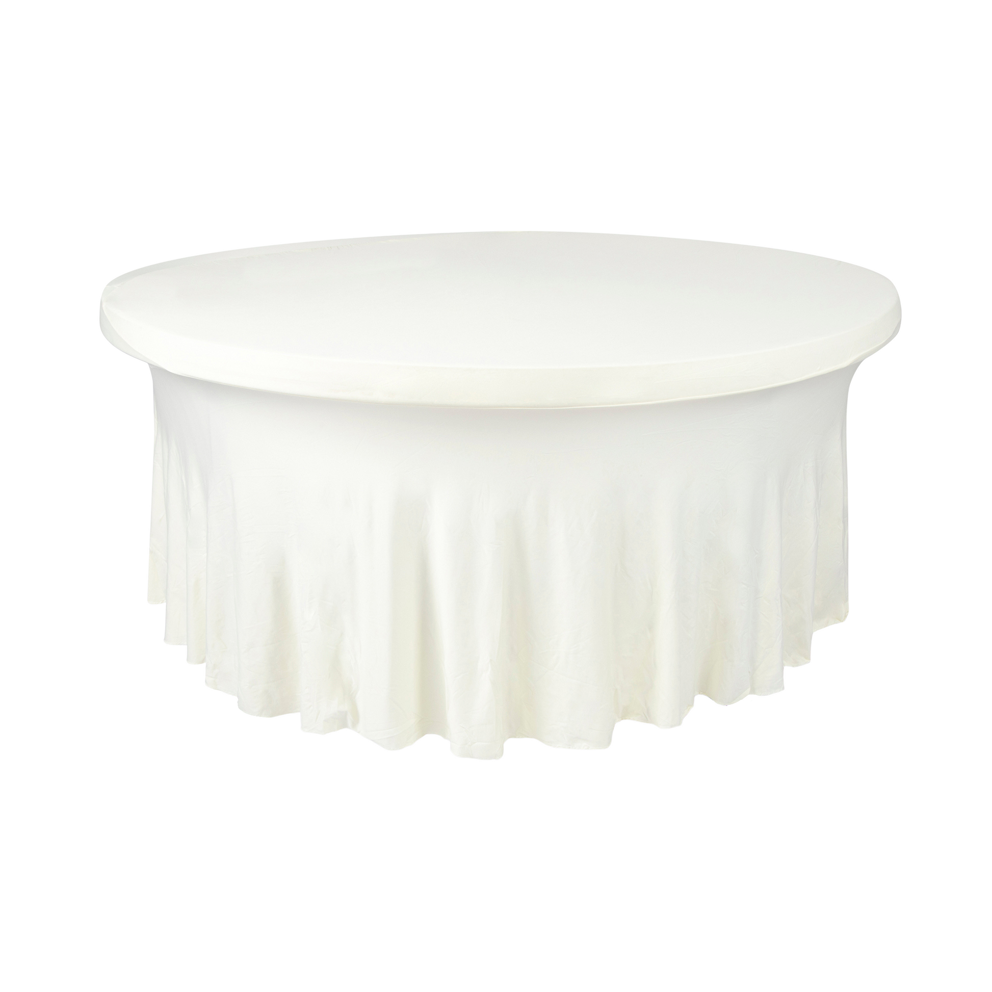Wavy Spandex Table Cover 5ft Round - Ivory