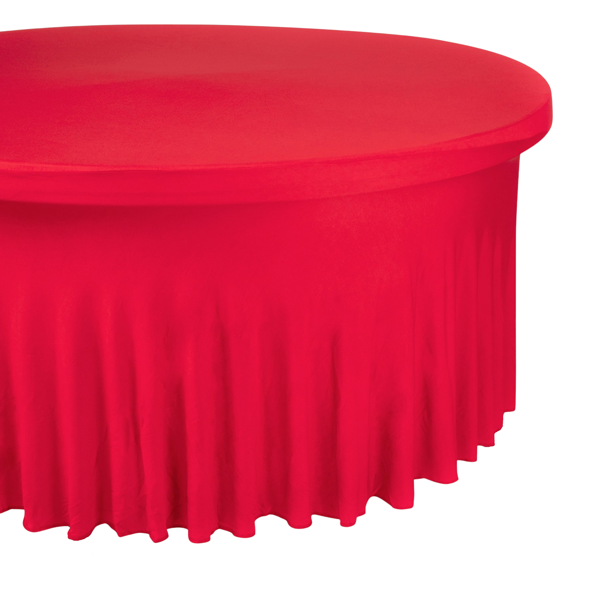 Wavy Spandex Table Cover 5ft Round - Red