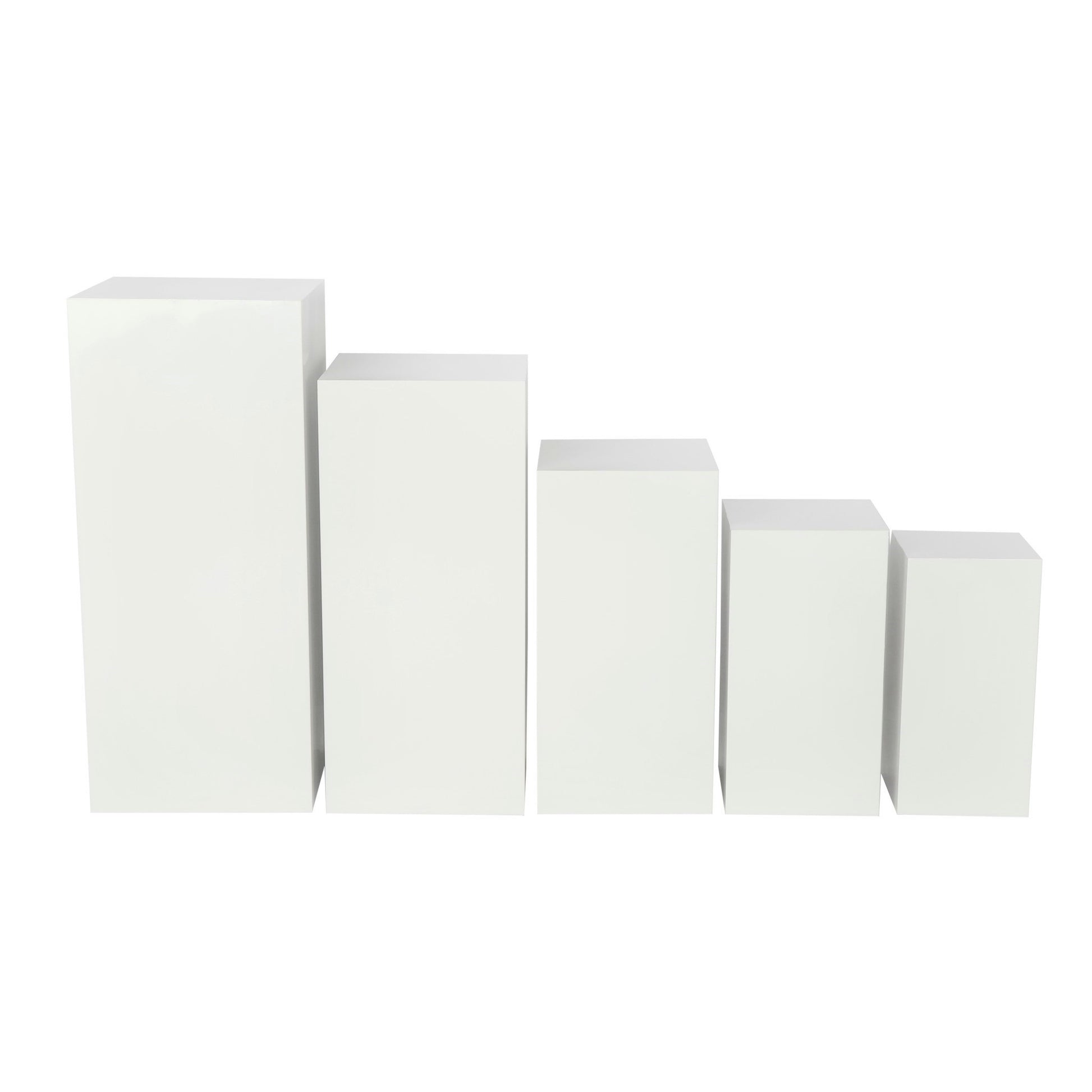 Square Metal Pillar Pedestal Display Stands 5 pcs/set - White