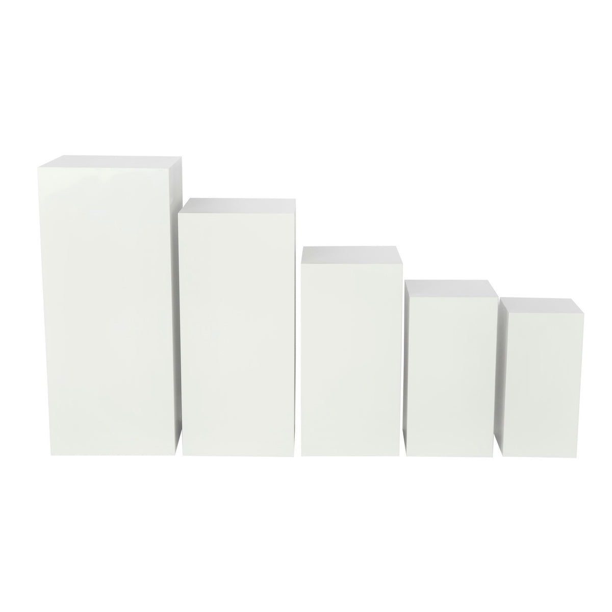 Square Metal Pillar Pedestal Display Stands 5 pcs/set - White - CV Linens™