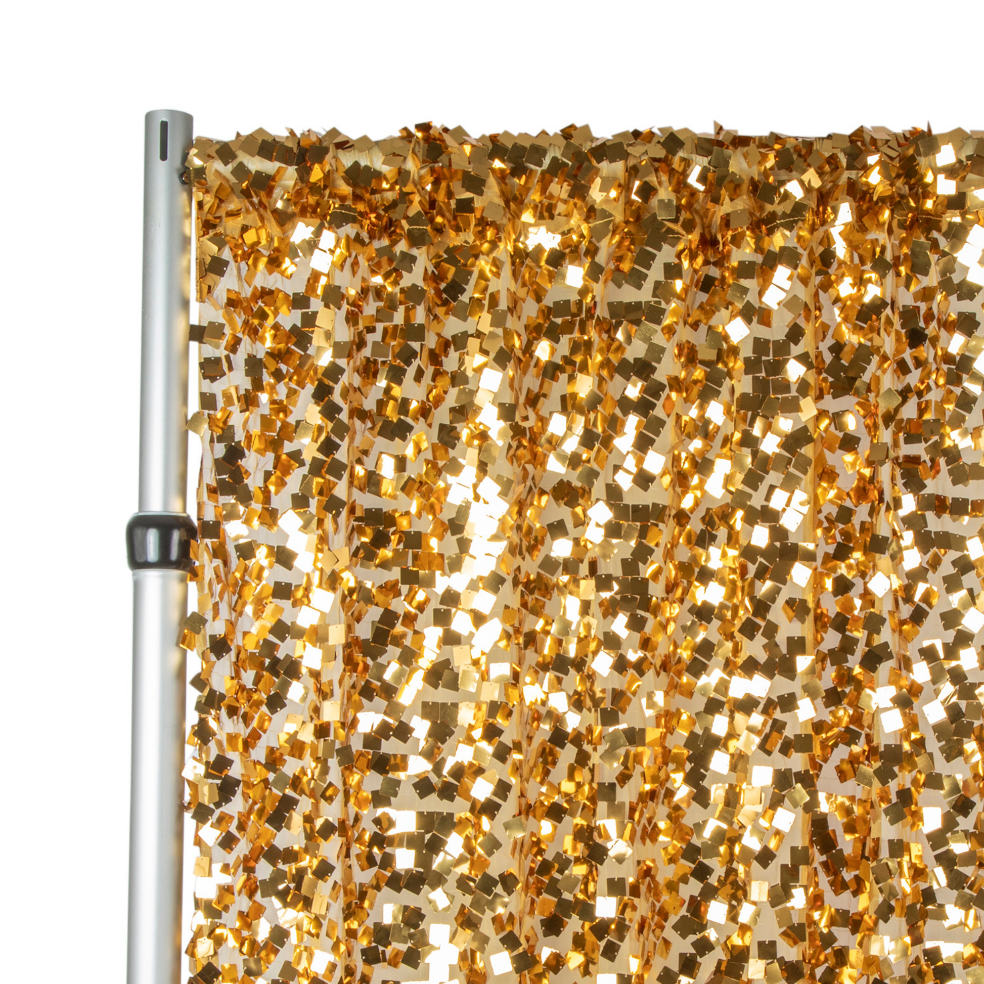 Square Payette Sequin 10ft H x 52" W Drape/Backdrop panel - Gold