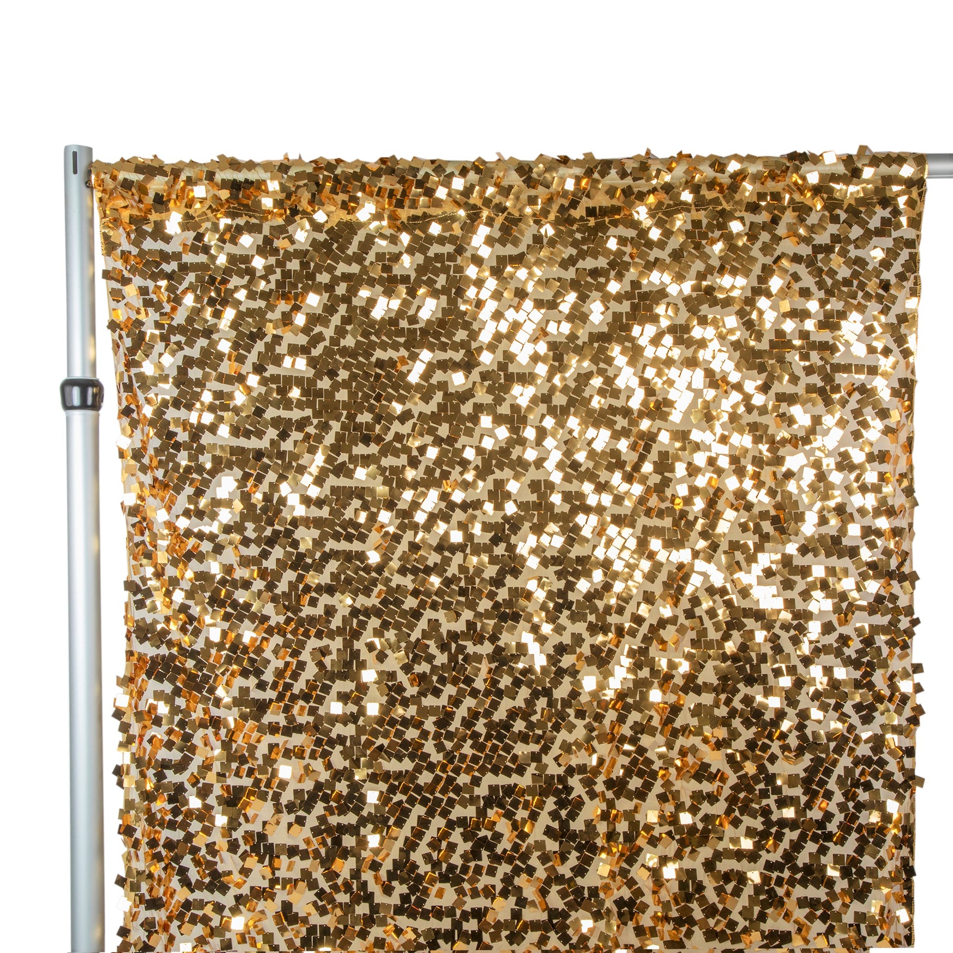 Square Payette Sequin 10ft H x 52" W Drape/Backdrop panel - Gold
