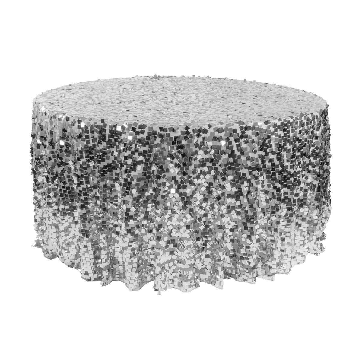 Silver Ribbon Tablecloth Square Payette Sequin Round 120