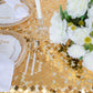 Square Payette Sequin Tablecloth 90"x132" Rectangular - Gold
