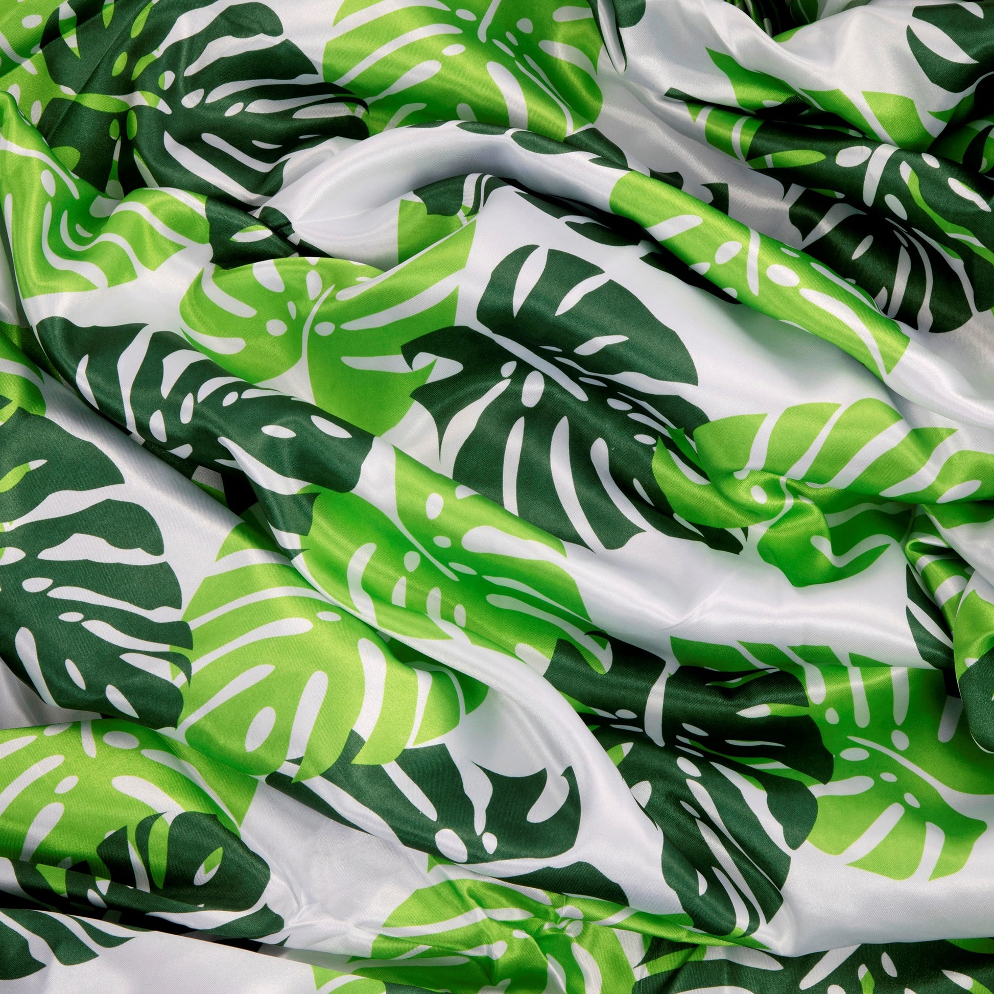 CV Linens 40 yds Satin Fabric Roll - Tropical Palm Leaf