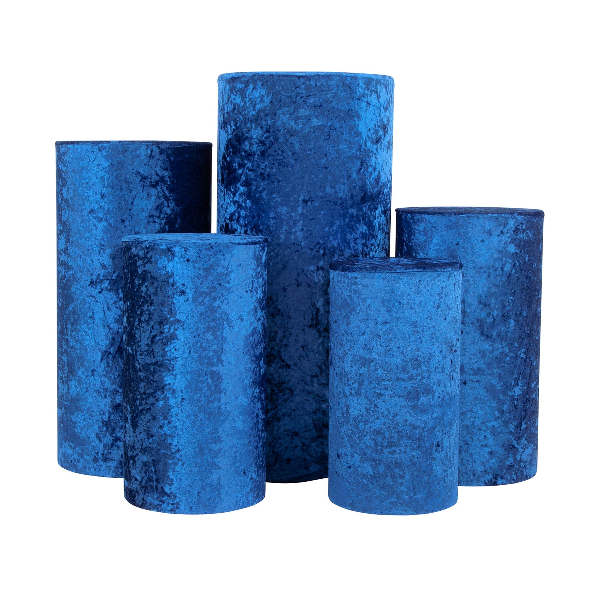 Velvet Covers for Metal Cylinder Pedestal Stands 5 pcs/set - Royal Blue