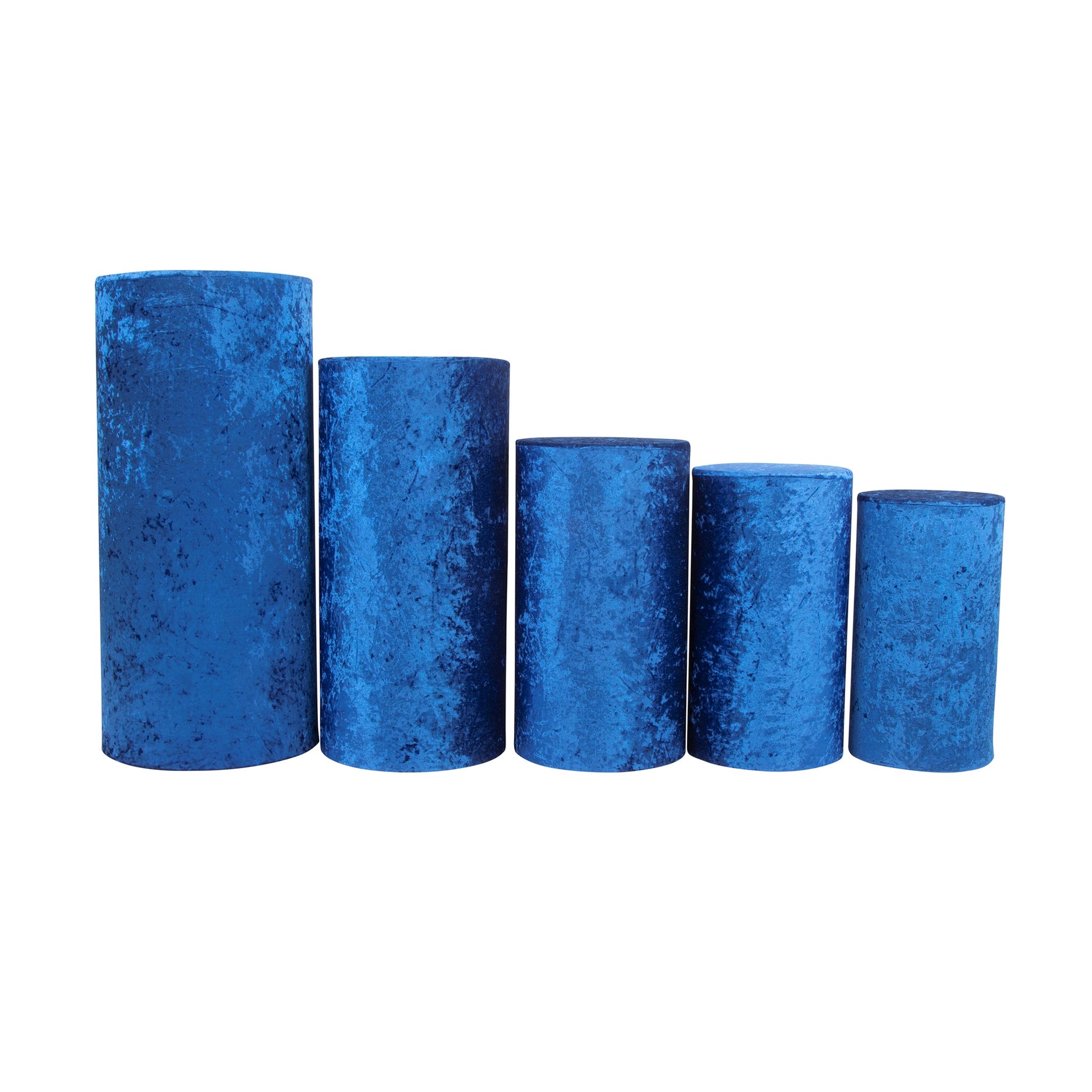 Velvet Covers for Metal Cylinder Pedestal Stands 5 pcs/set - Royal Blue