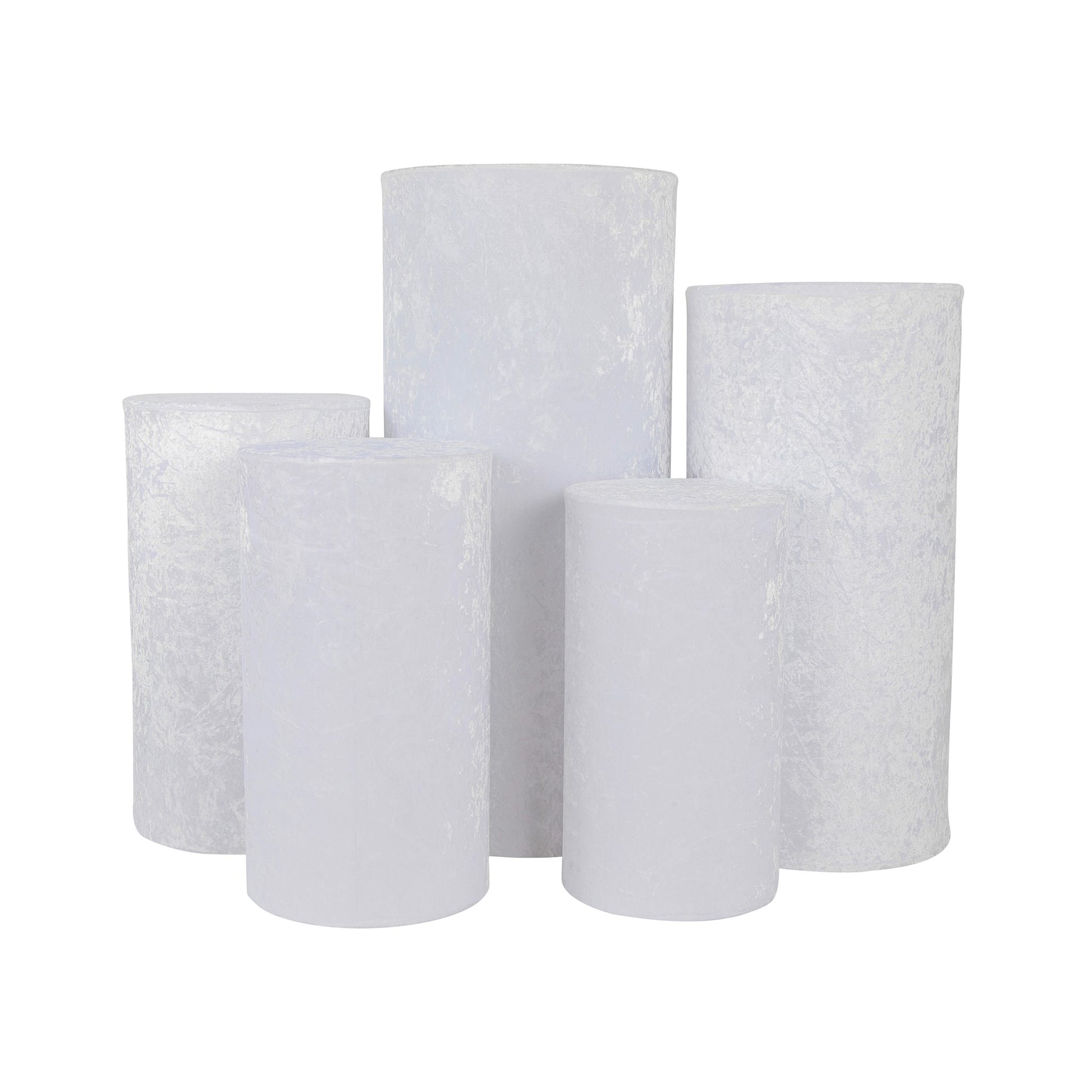 Velvet Covers for Metal Cylinder Pedestal Stands 5 pcs/set - White