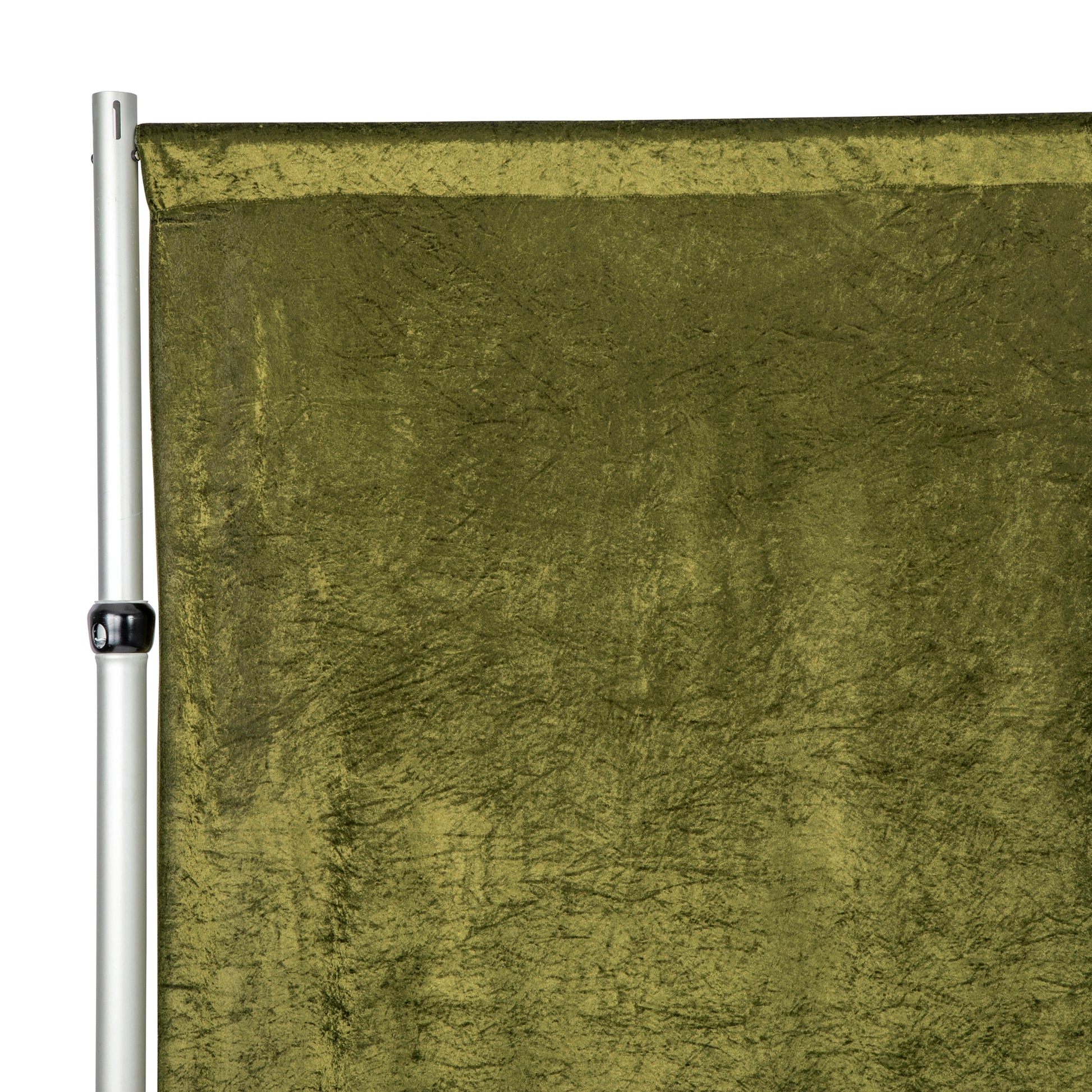 Velvet 8ft H x 52" W Drape/Backdrop Curtain Panel - Olive Green
