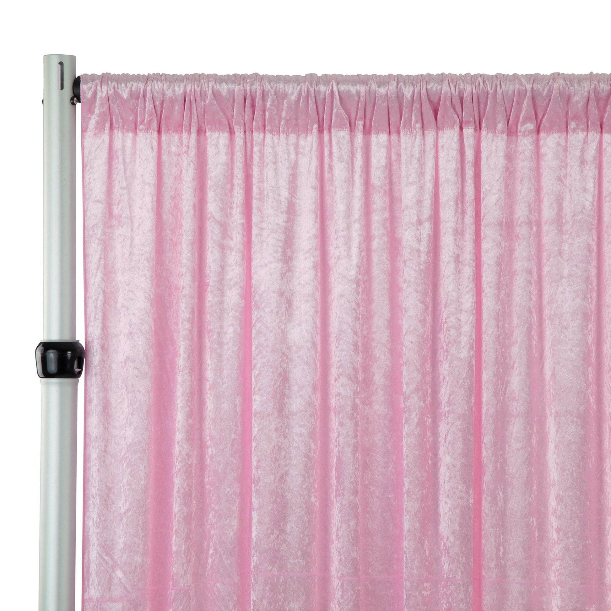 Velvet 14ft H x 52" W Drape/Backdrop Curtain Panel - Pink