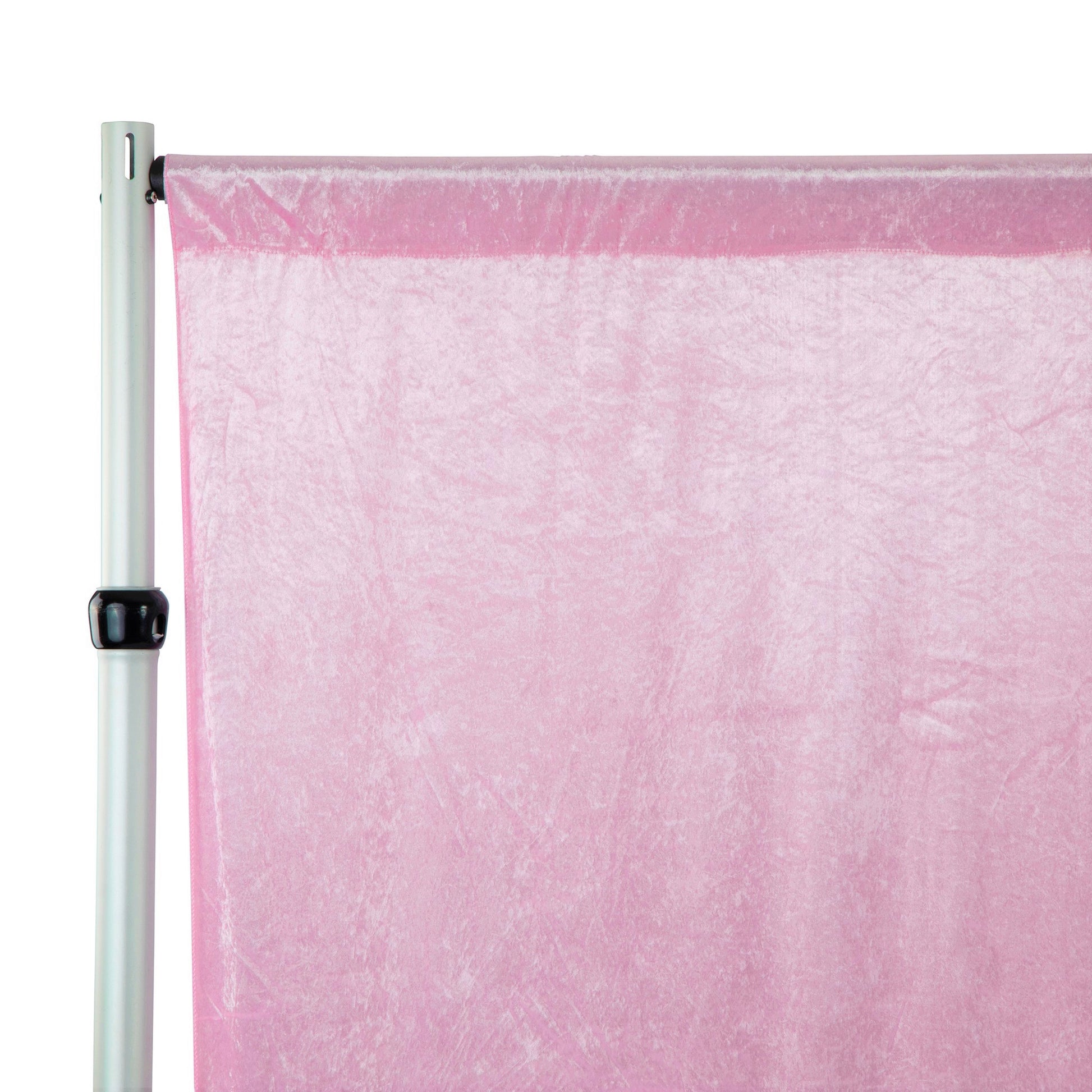 Velvet 10ft H x 52" W Drape/Backdrop Curtain Panel - Pink