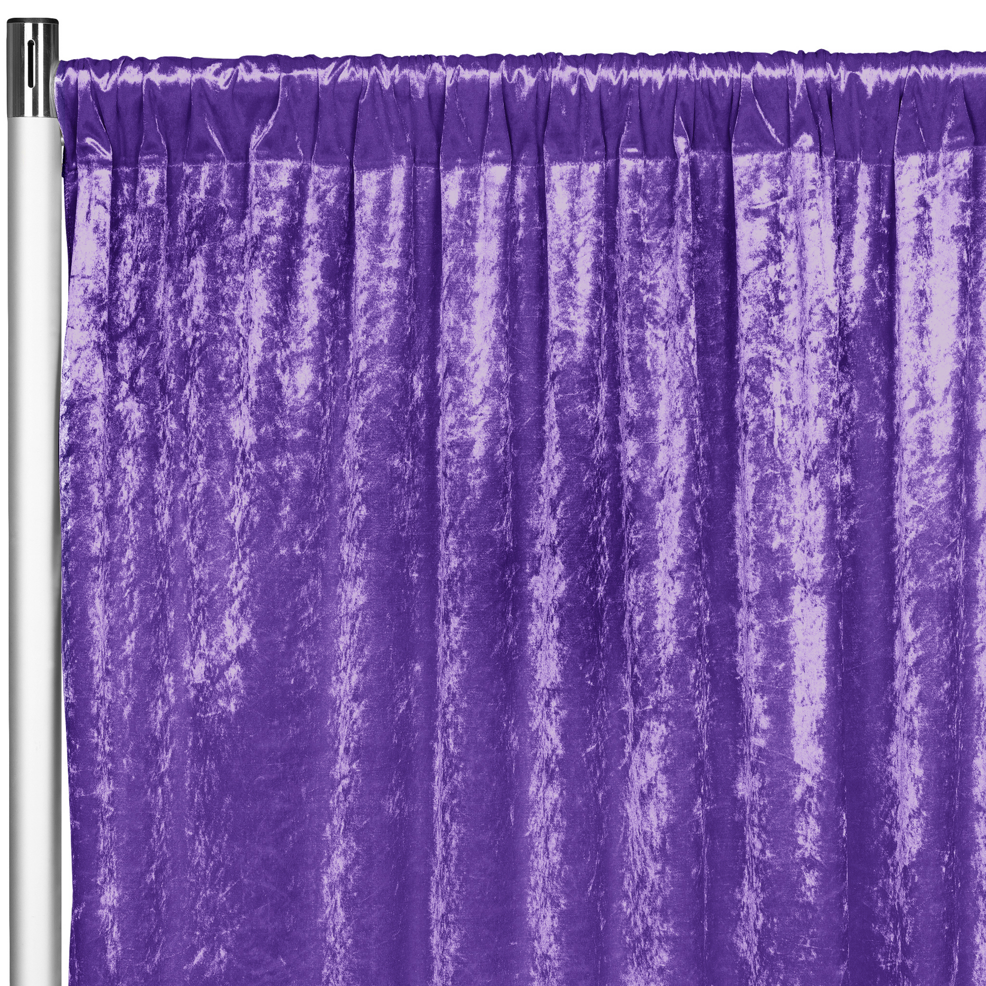 Velvet 16ft H x 52" W Drape/Backdrop Curtain Panel - Purple