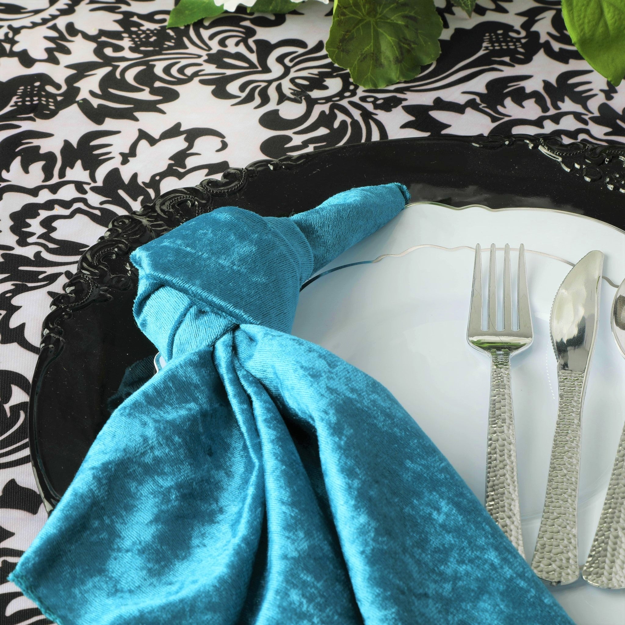 20x20 Velvet Linen Napkins - Dark Teal - CV Linens™