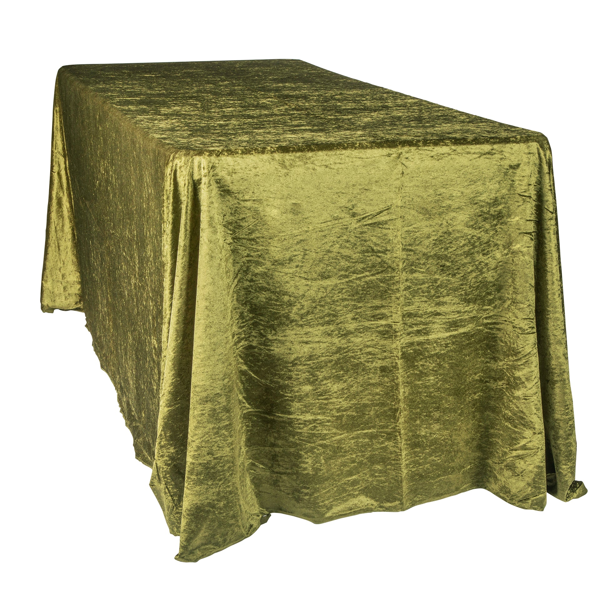 Velvet 90"x132" Rectangular Tablecloth - Olive Green