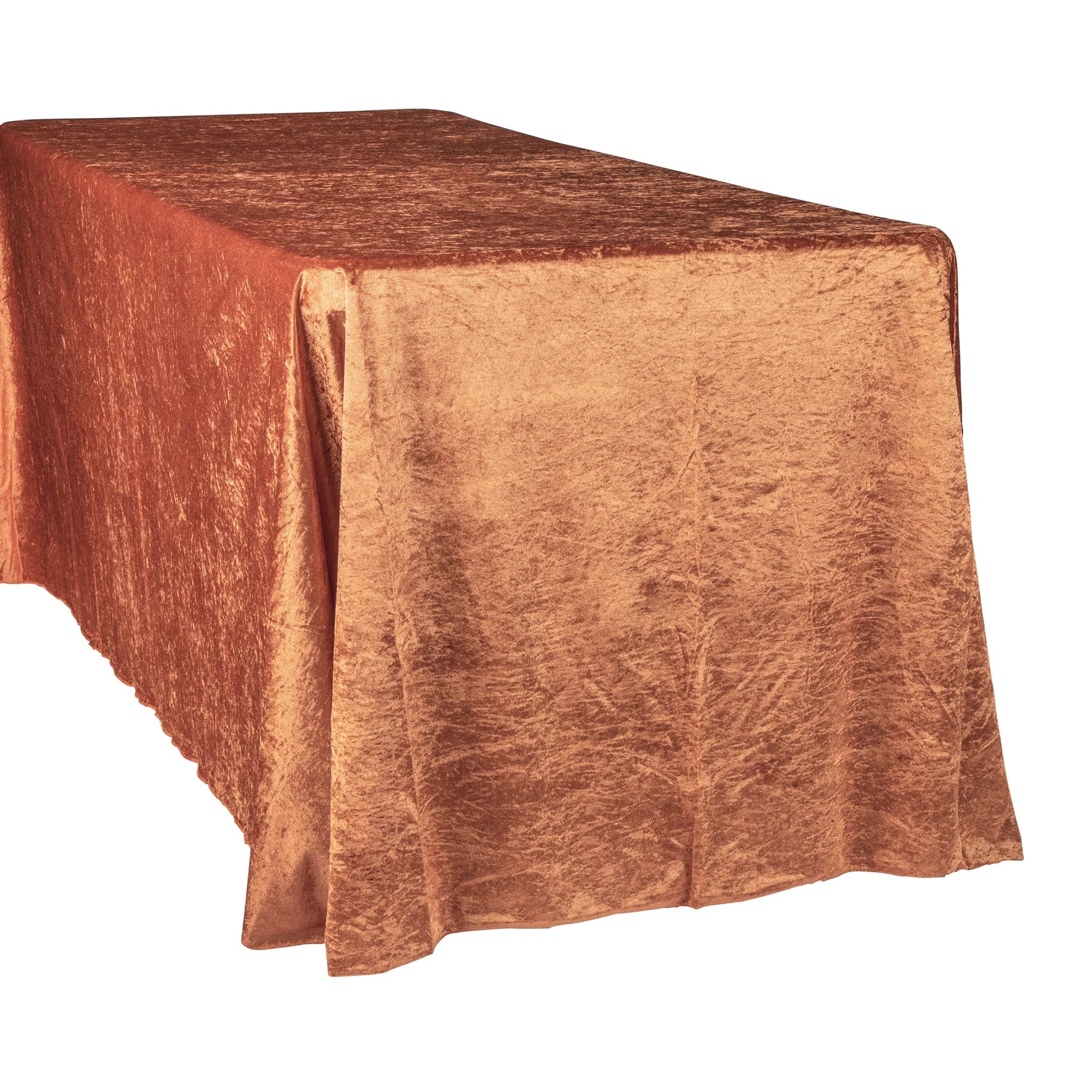 Velvet 90"x132" Rectangular Tablecloth - Terracotta - CV Linens