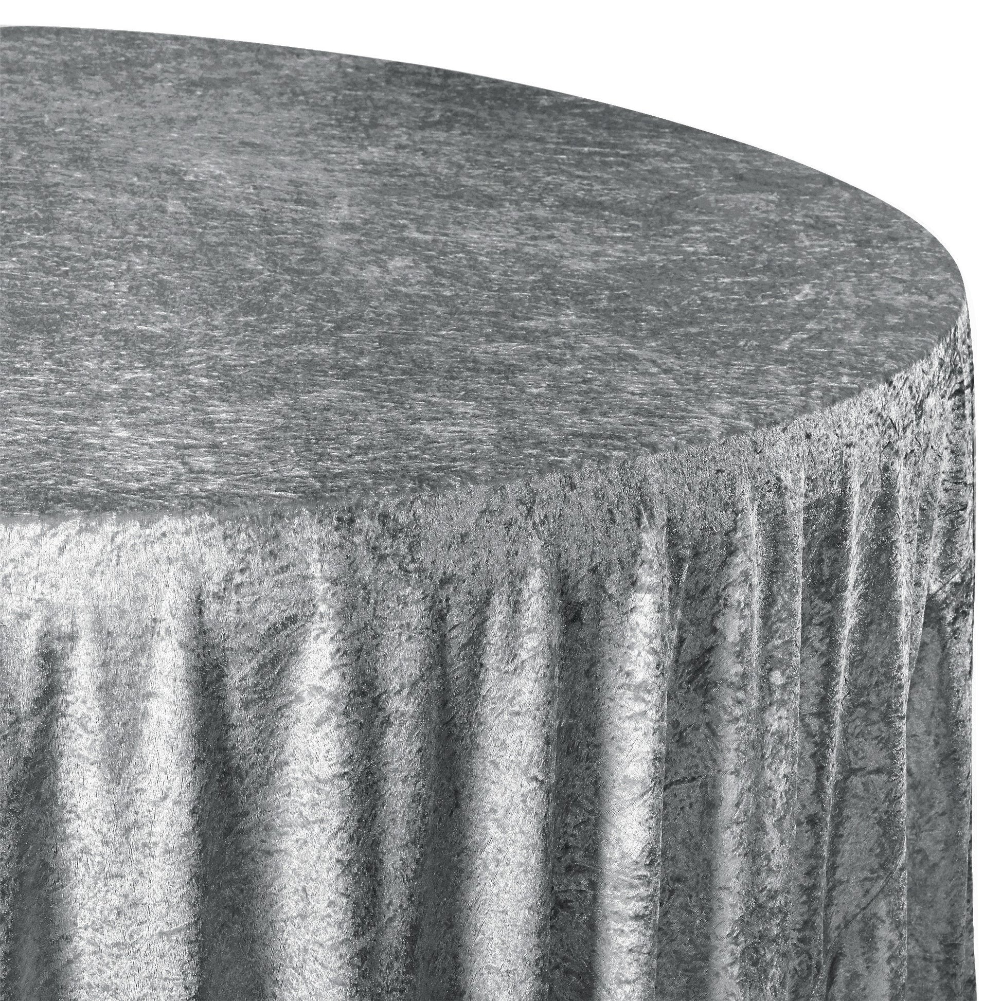 Velvet 132" Round Tablecloth - Charcoal