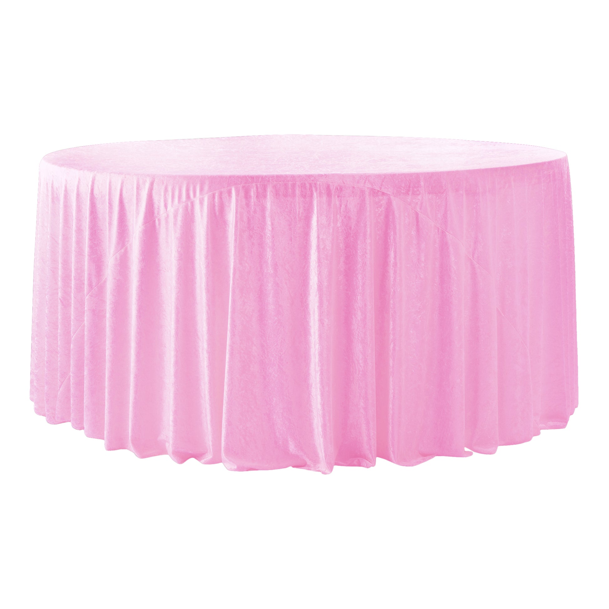 Velvet 120" Round Tablecloth - Pink