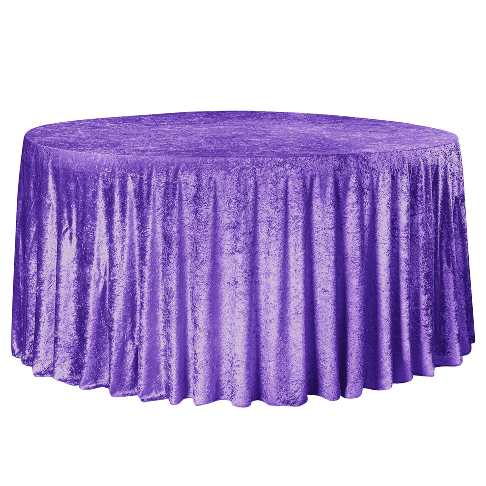 Purple Velvet 132" Round Tablecloth CV Linens