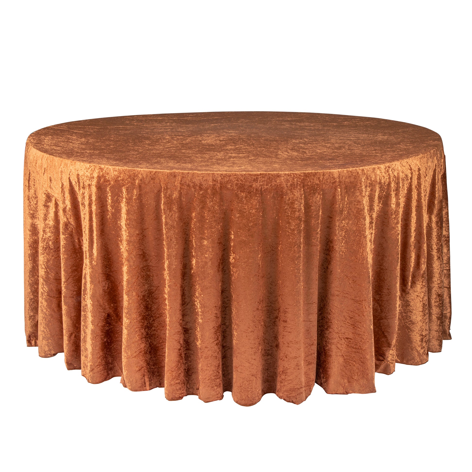 Velvet 120" Round Tablecloth - Terracotta