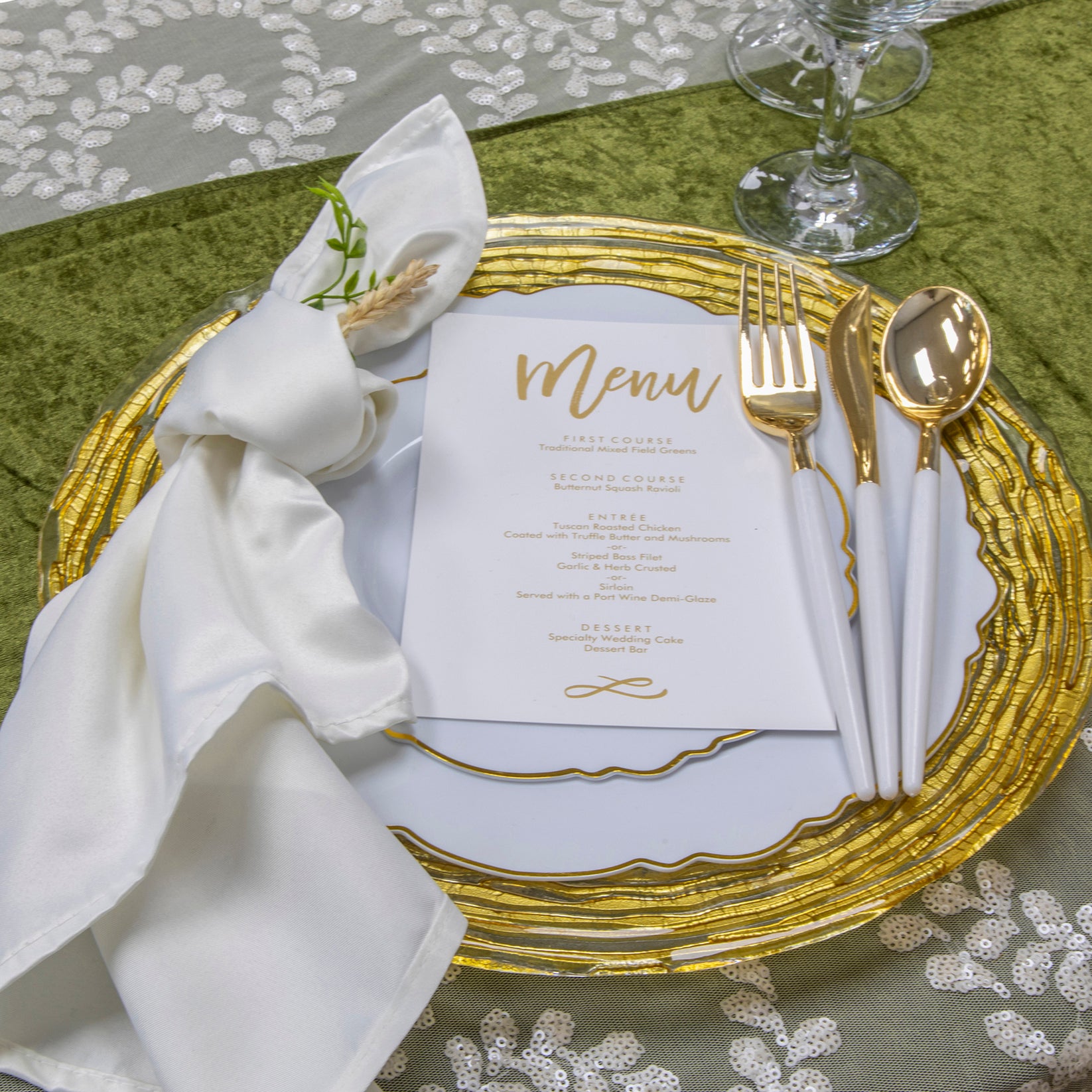 Quinn Table Runner - Olive