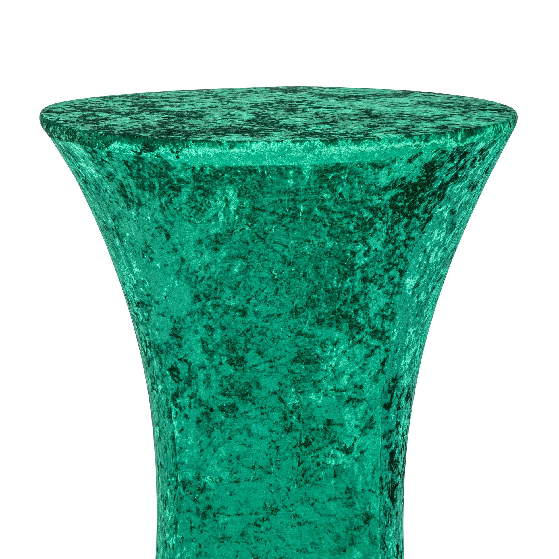 Velvet Spandex Cocktail Table Cover 32" Round - Emerald Green