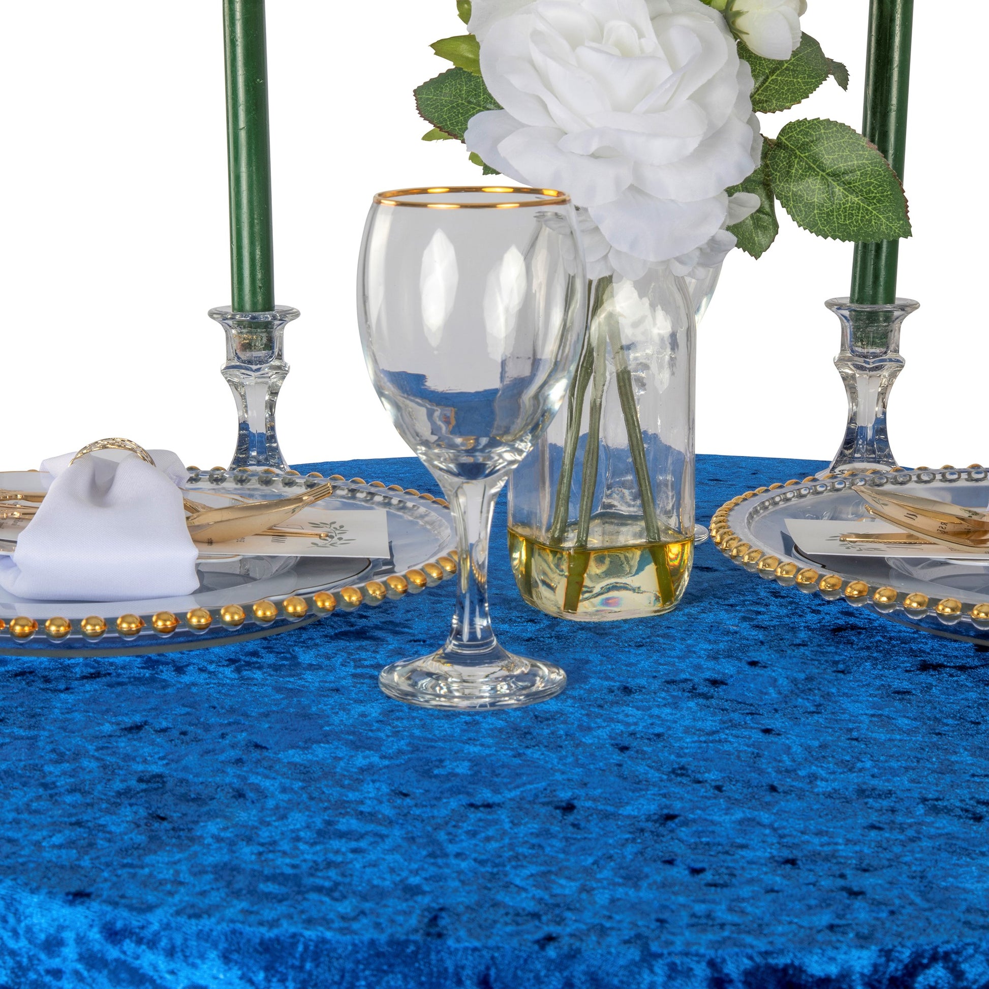 Velvet Spandex Cocktail Table Cover 32" Round - Royal Blue