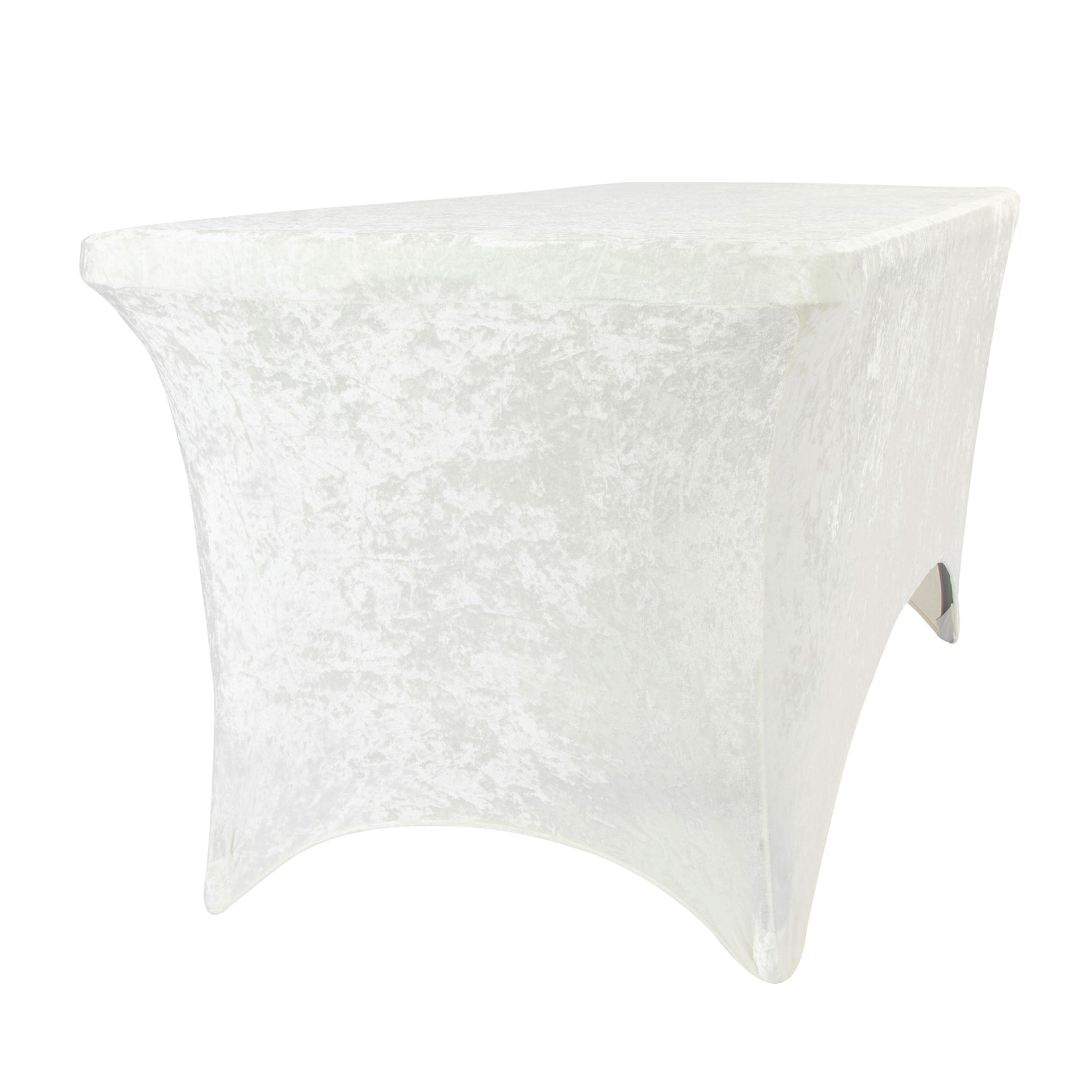 Velvet Spandex Table Cover 6ft Rectangle Ivory CV Linens