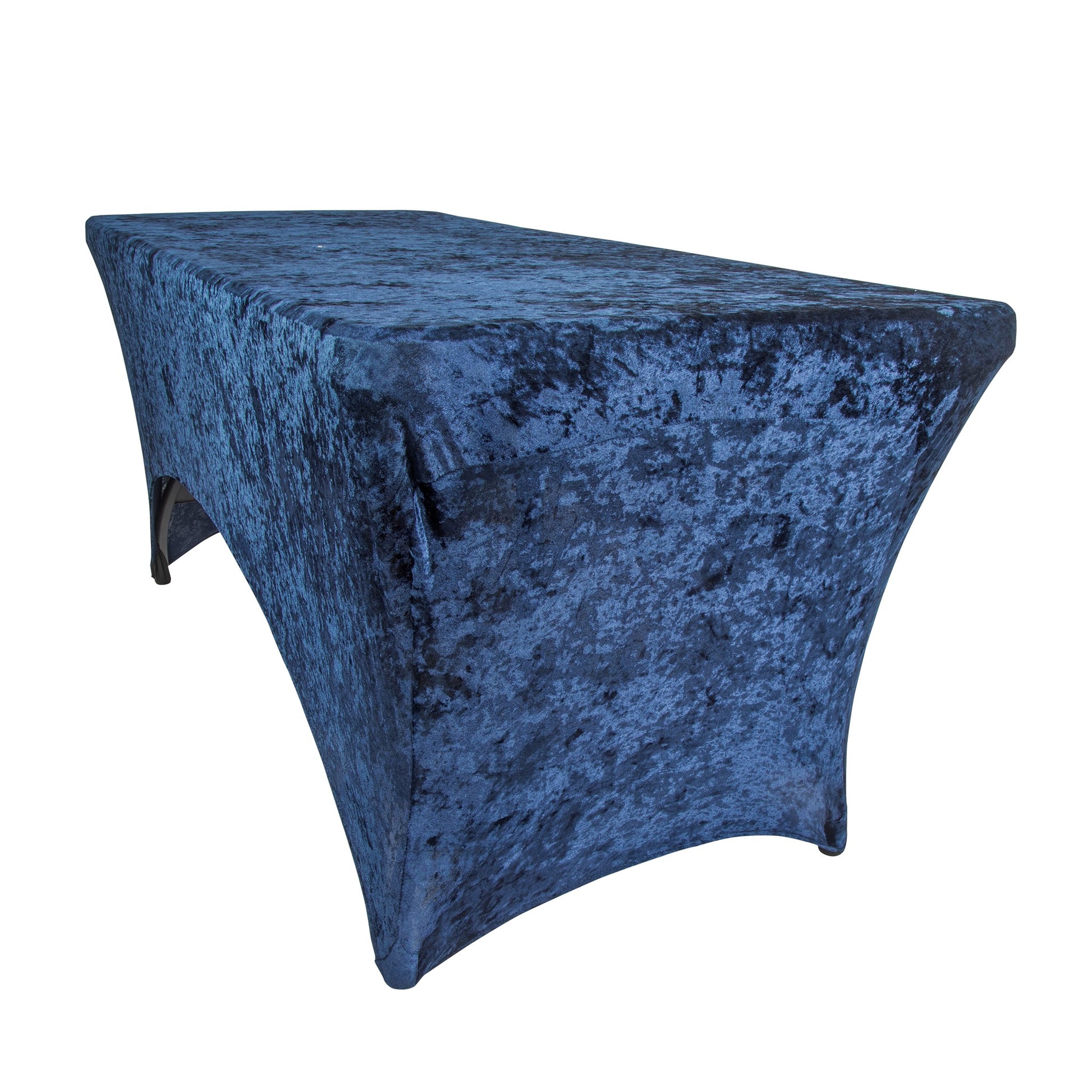 Velvet Spandex Table Cover 6ft Rectangle - Navy Blue