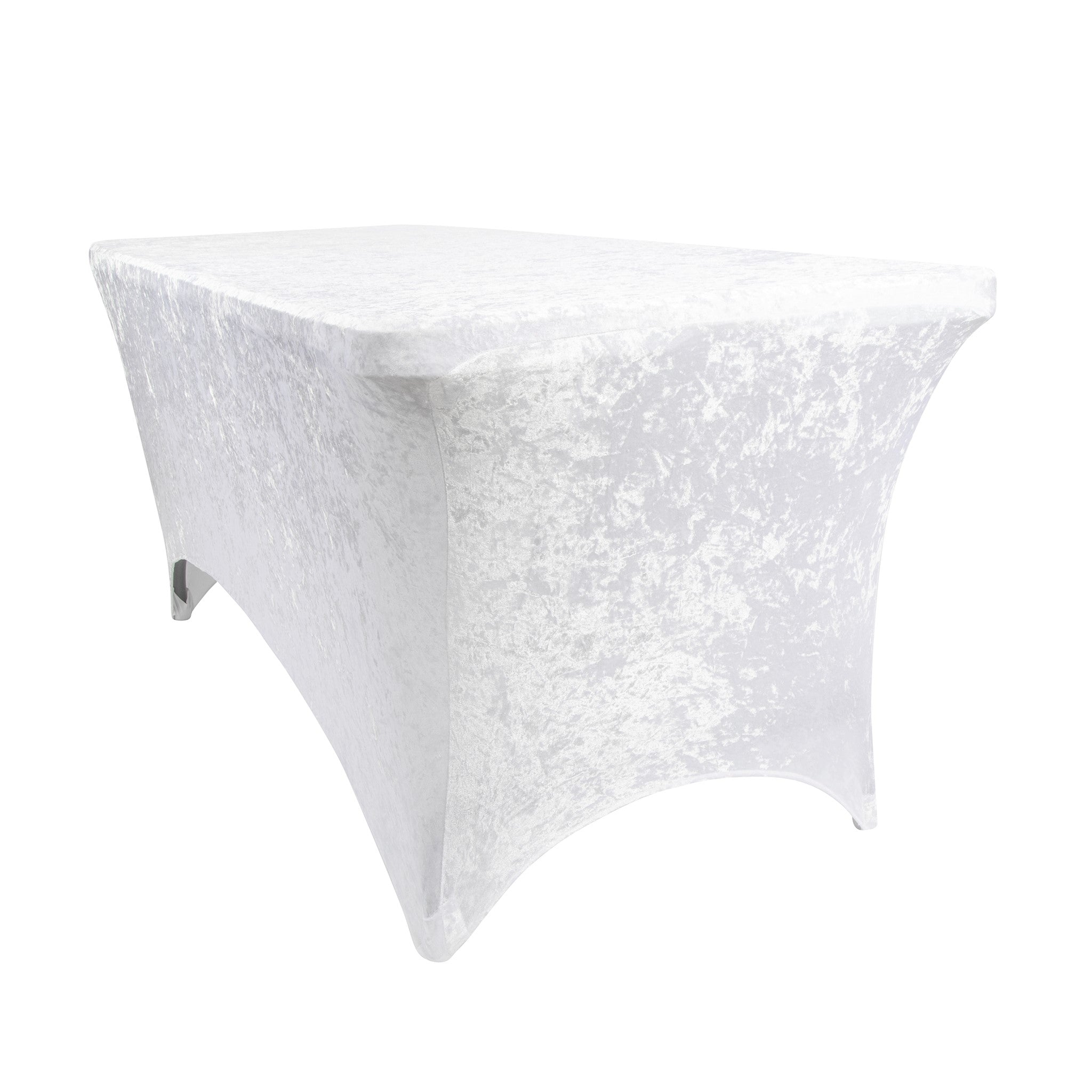 Velvet Spandex Table Cover 6ft Rectangle - White– CV Linens