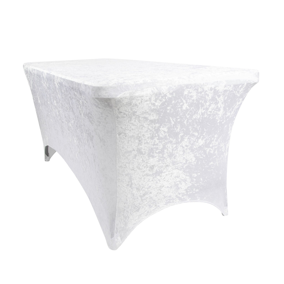 Velvet Spandex Table Cover 6ft Rectangle - White - CV Linens™