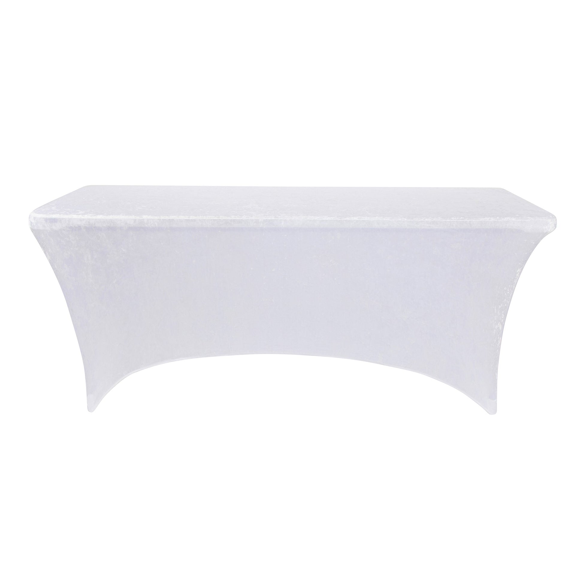 Velvet Spandex Table Cover 6ft Rectangle - White
