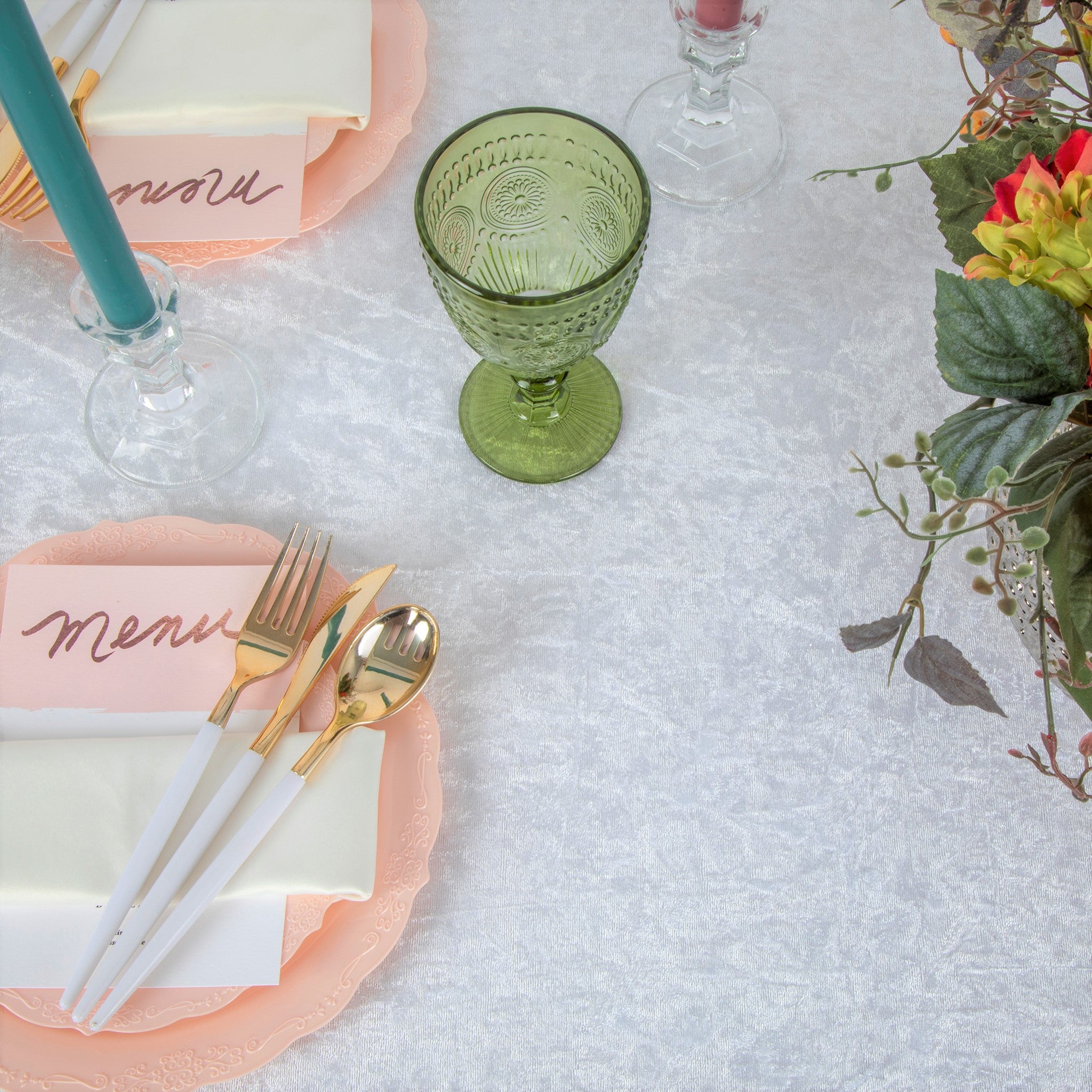 Velvet Spandex Table Cover 6ft Rectangle - White– CV Linens