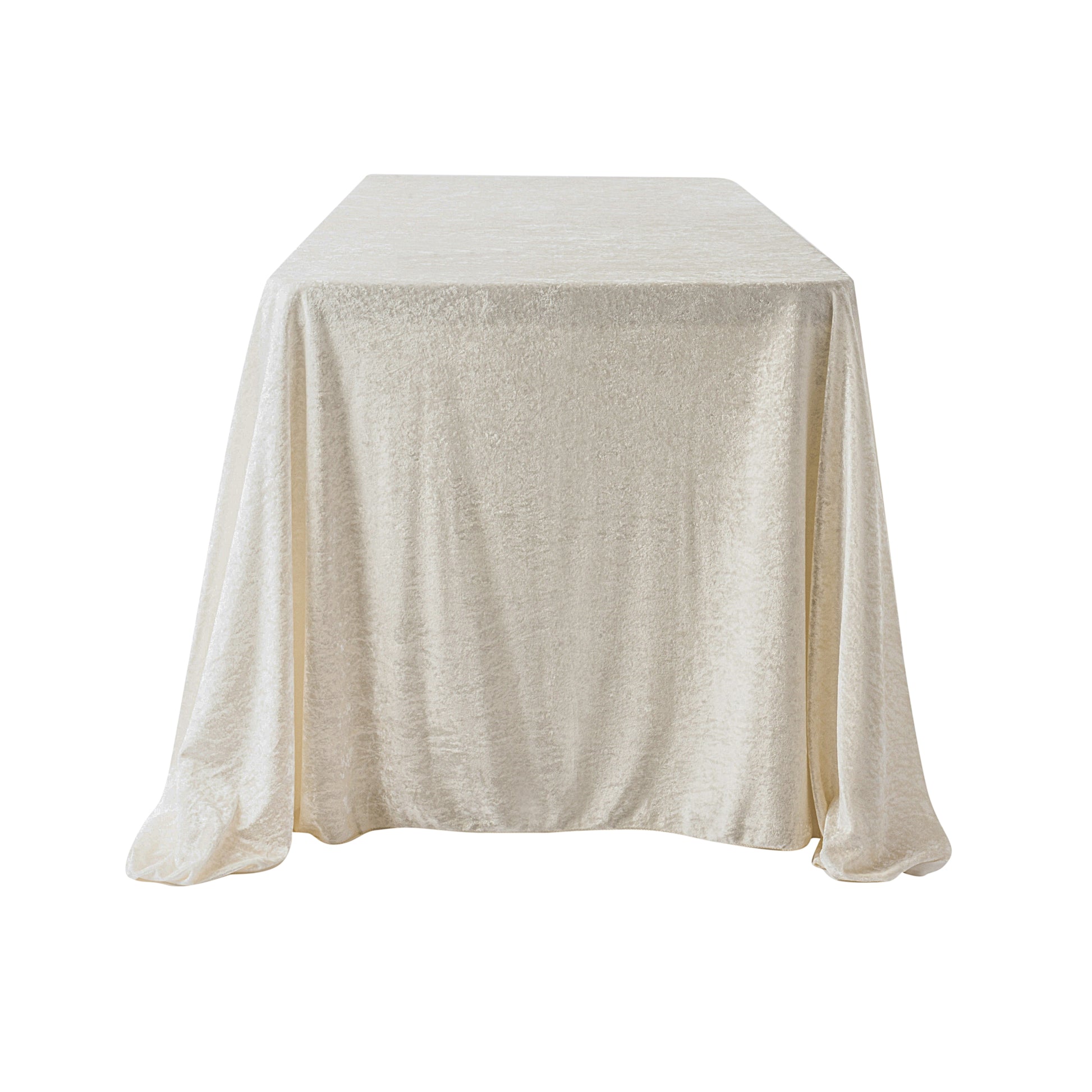 Velvet 90"x156" Rectangular Tablecloth - Ivory - CV Linens